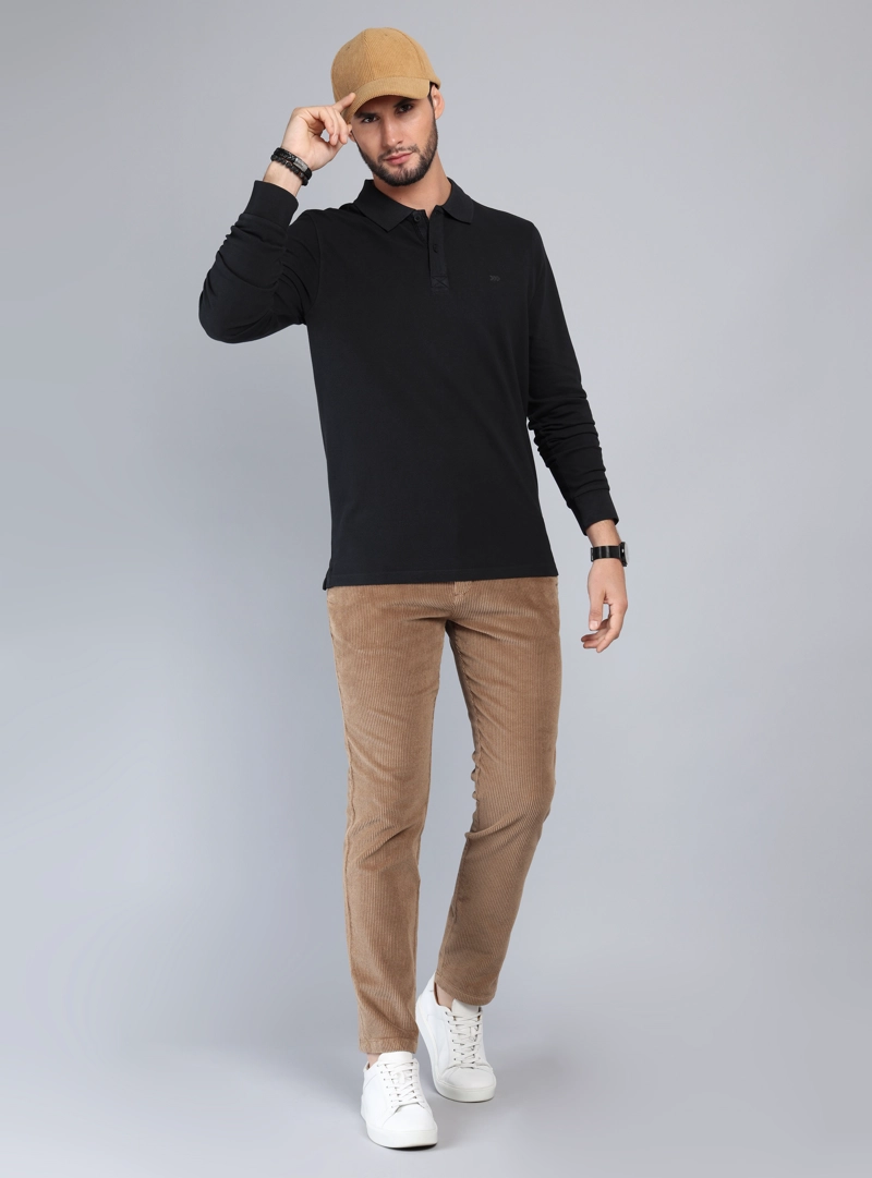 POLERA PIQUE STONE WASH REGULAR FIT NEGRO ARROW - 4