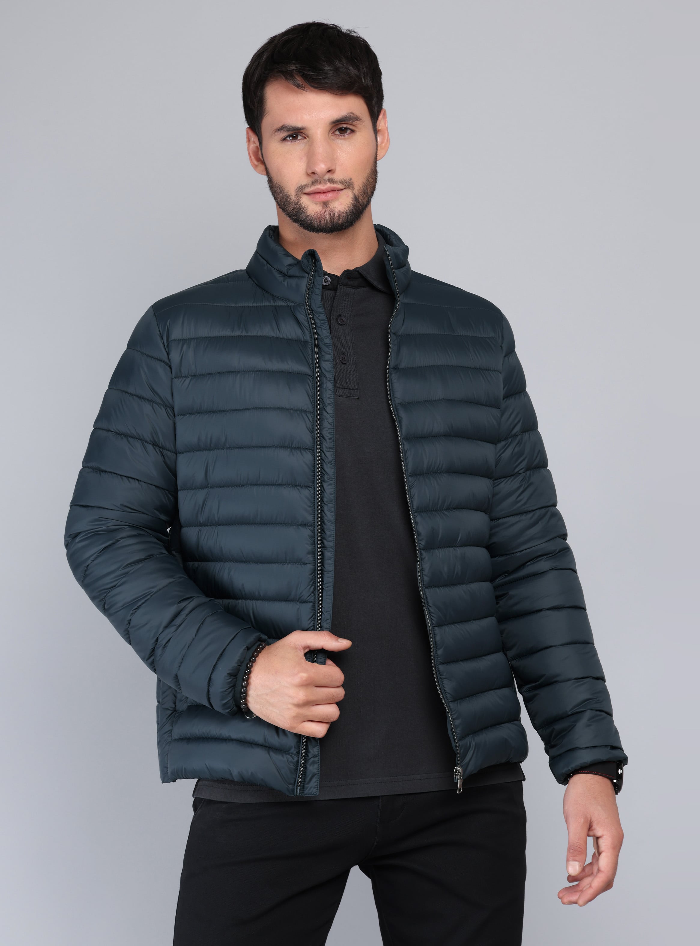 PARKA MANGA LARGA REGULAR FIT PETROLEO ARROW - 1
