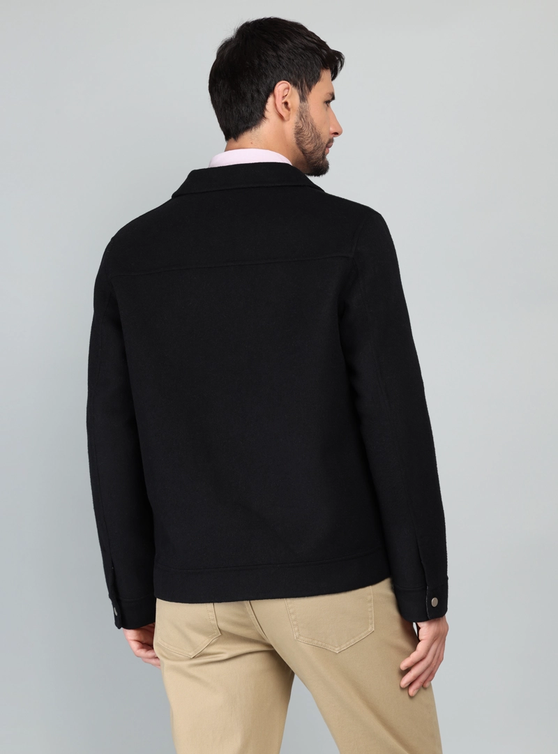 CHAQUETA LISA RECTA REGULAR FIT NEGRO ARROW - 2