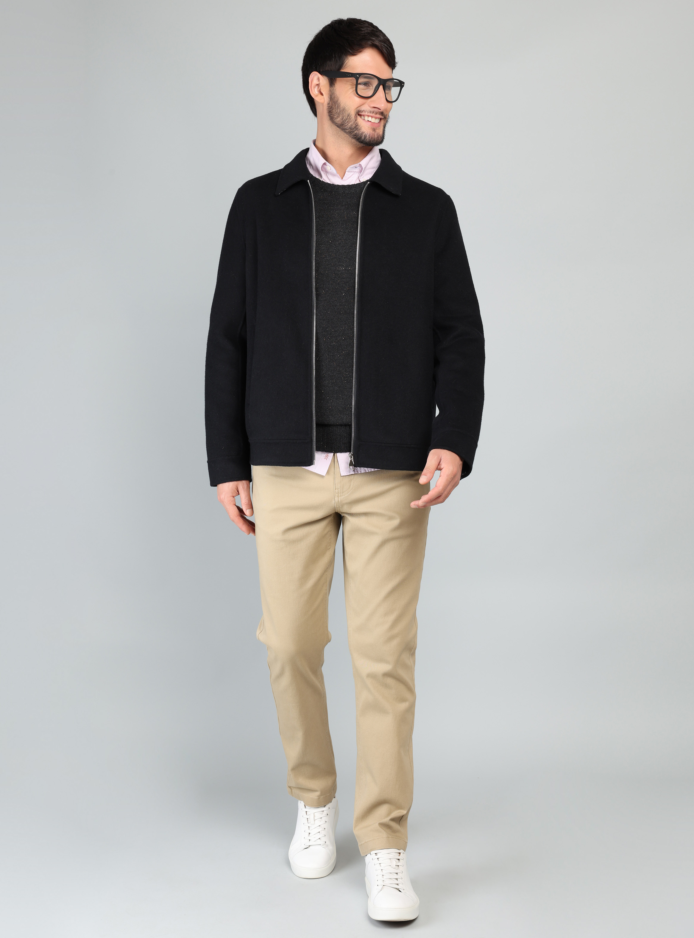 CHAQUETA LISA RECTA REGULAR FIT NEGRO ARROW - 4