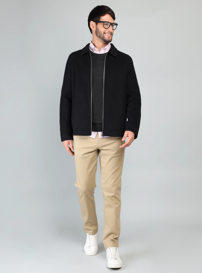 CHAQUETA LISA RECTA REGULAR FIT NEGRO ARROW - 4