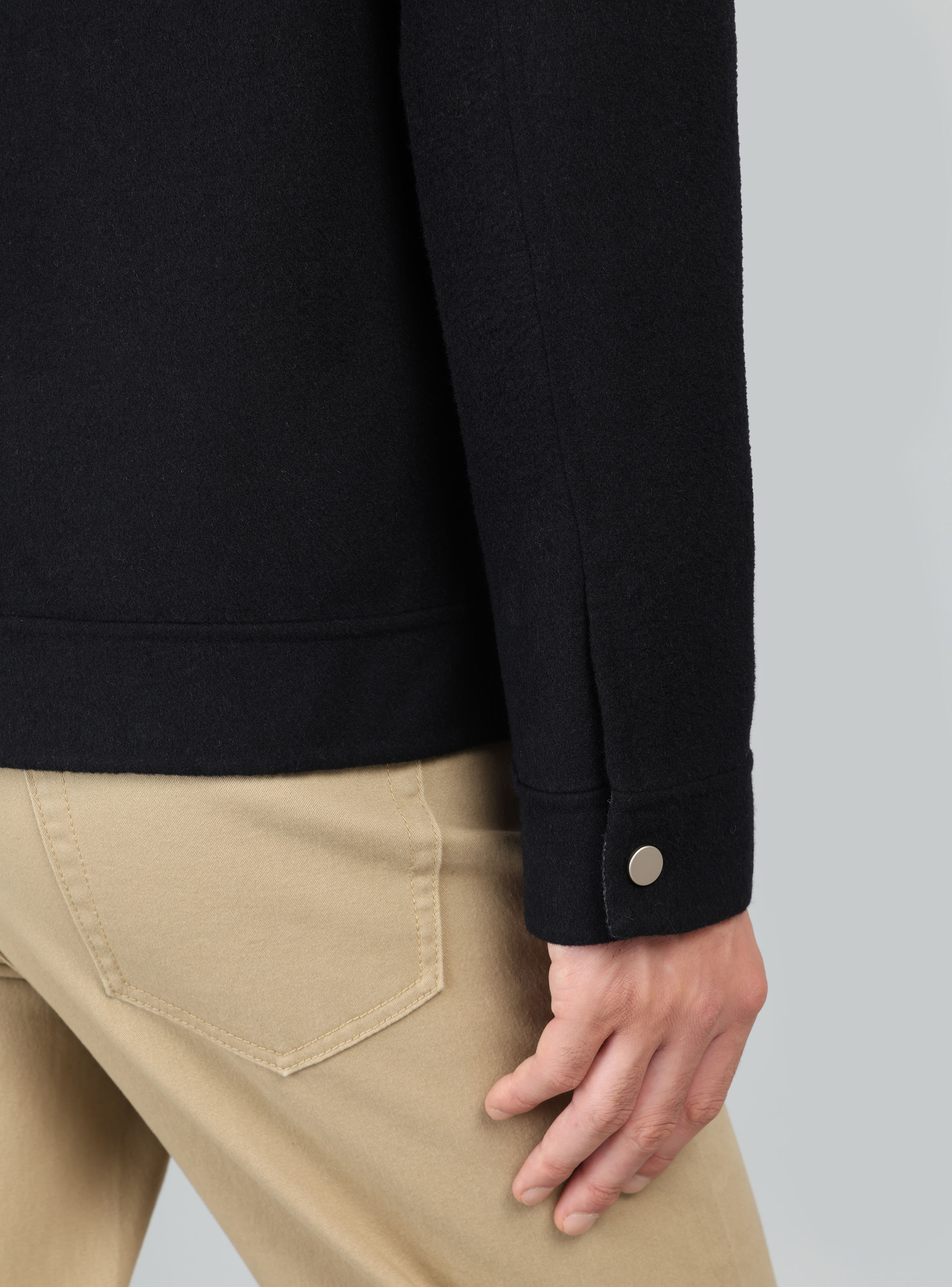 CHAQUETA LISA RECTA REGULAR FIT NEGRO ARROW - 5