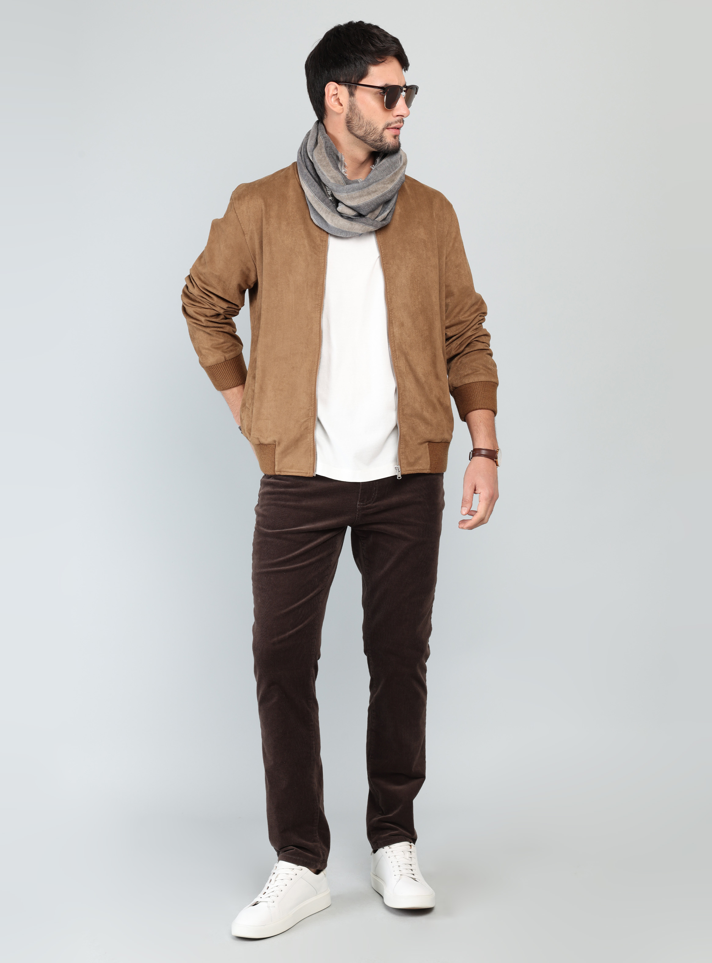CHAQUETA BOMBER REGULAR FIT CAMEL ARROW - 4