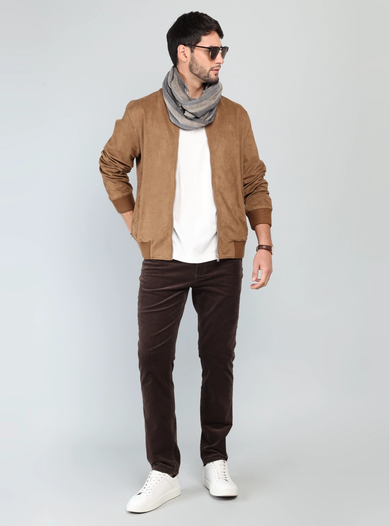 CHAQUETA BOMBER REGULAR FIT CAMEL ARROW - 4