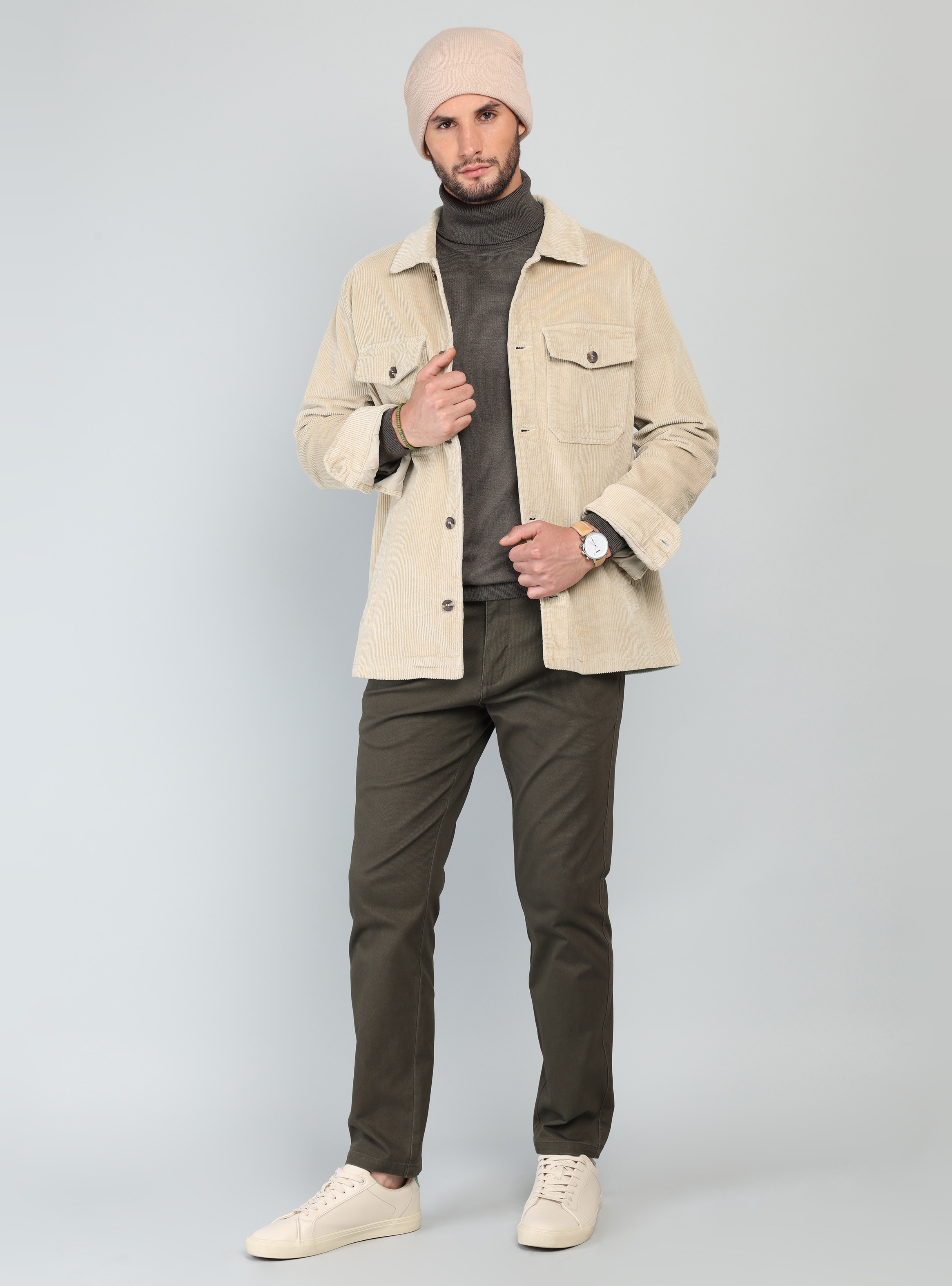 CHAQUETA COTELE  SPANDEX REGULAR FIT CAFE  ARROW - 4