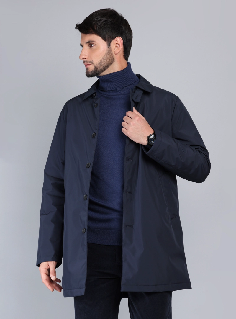 CHAQUETA IMPERMEABLE REGULAR FIT AZUL MARINO - 1