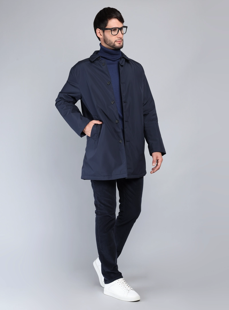 CHAQUETA IMPERMEABLE REGULAR FIT AZUL MARINO - 4