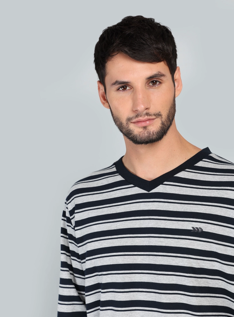 PIJAMA LARGO REGULAR FIT AZUL ARROW - 4
