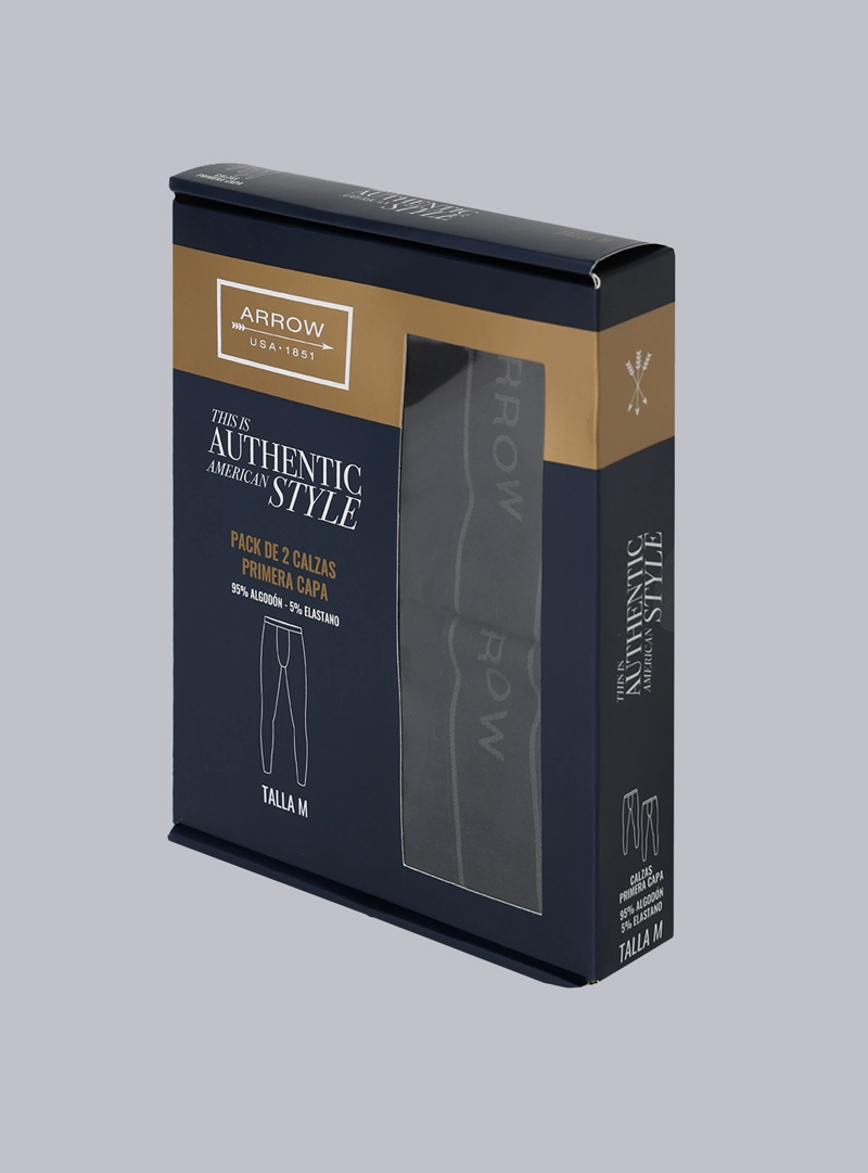 CALZA PACK 2 UNIDADES NEGRO ARROW - 4
