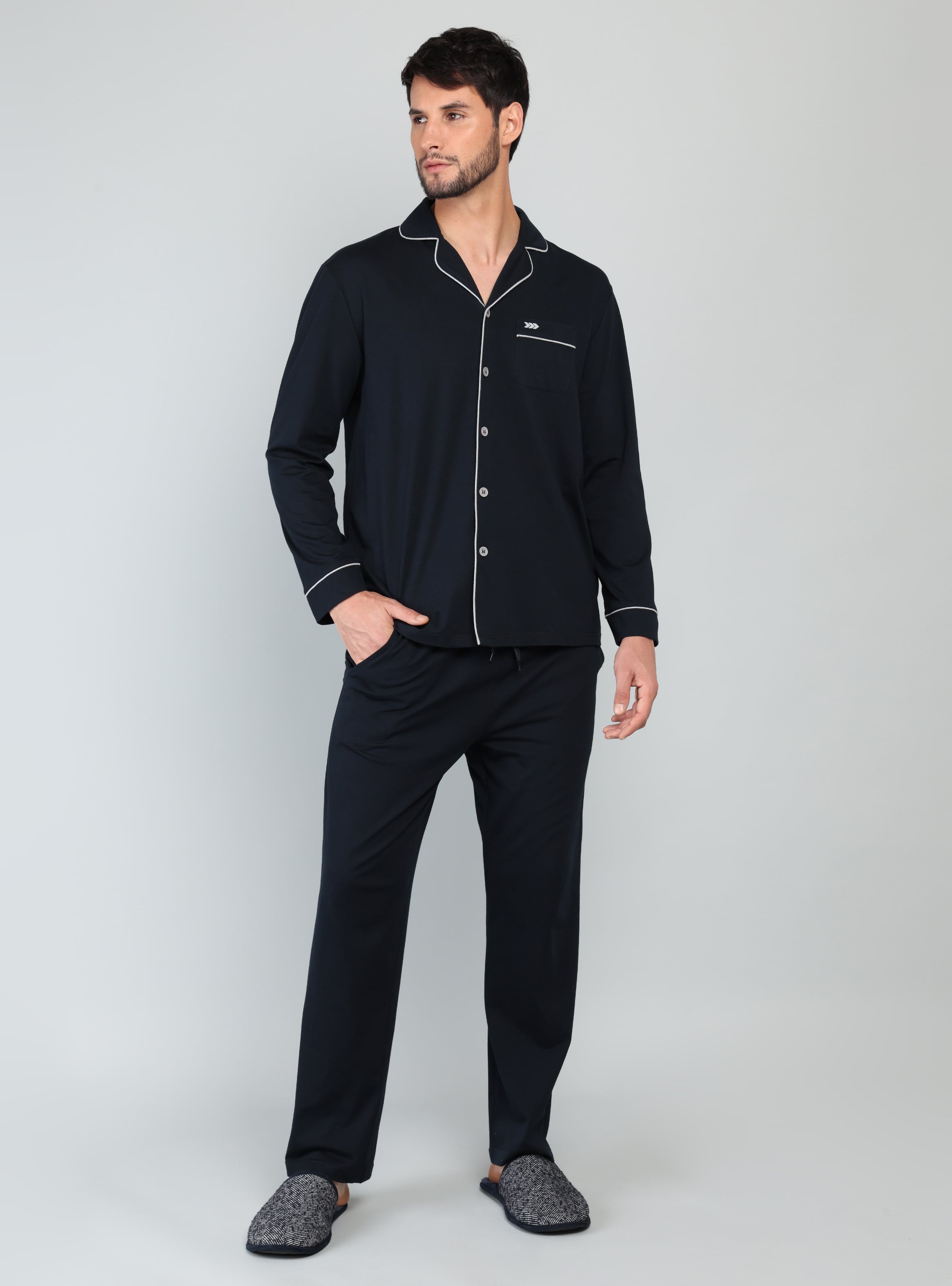 PIJAMA CLASICO REGULAR FIT AZUL ARROW - 1