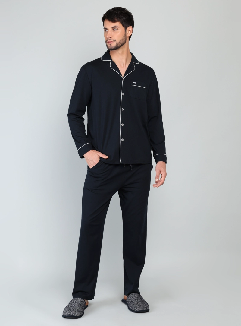 PIJAMA CLASICO REGULAR FIT AZUL ARROW - 1