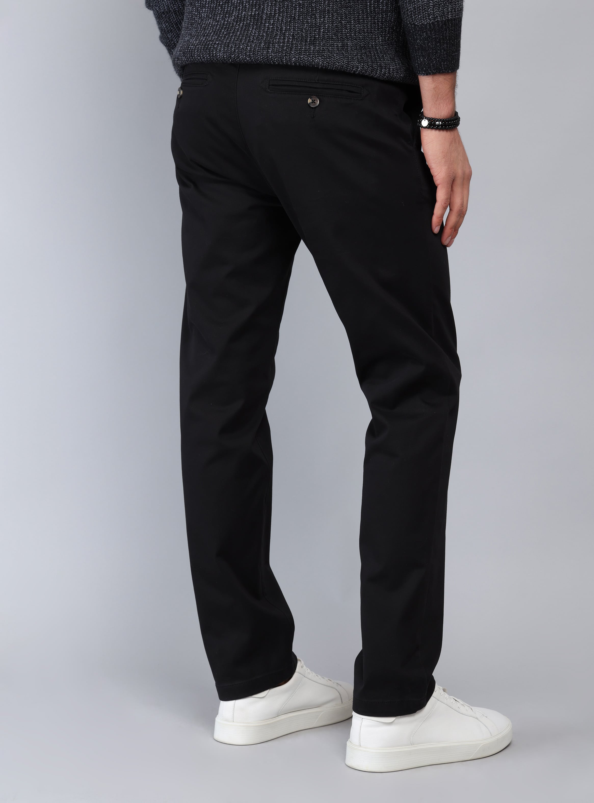 PANTALON CHINO SPANDEX REGULAR FIT NEGRO PIERO BUTTI - 2