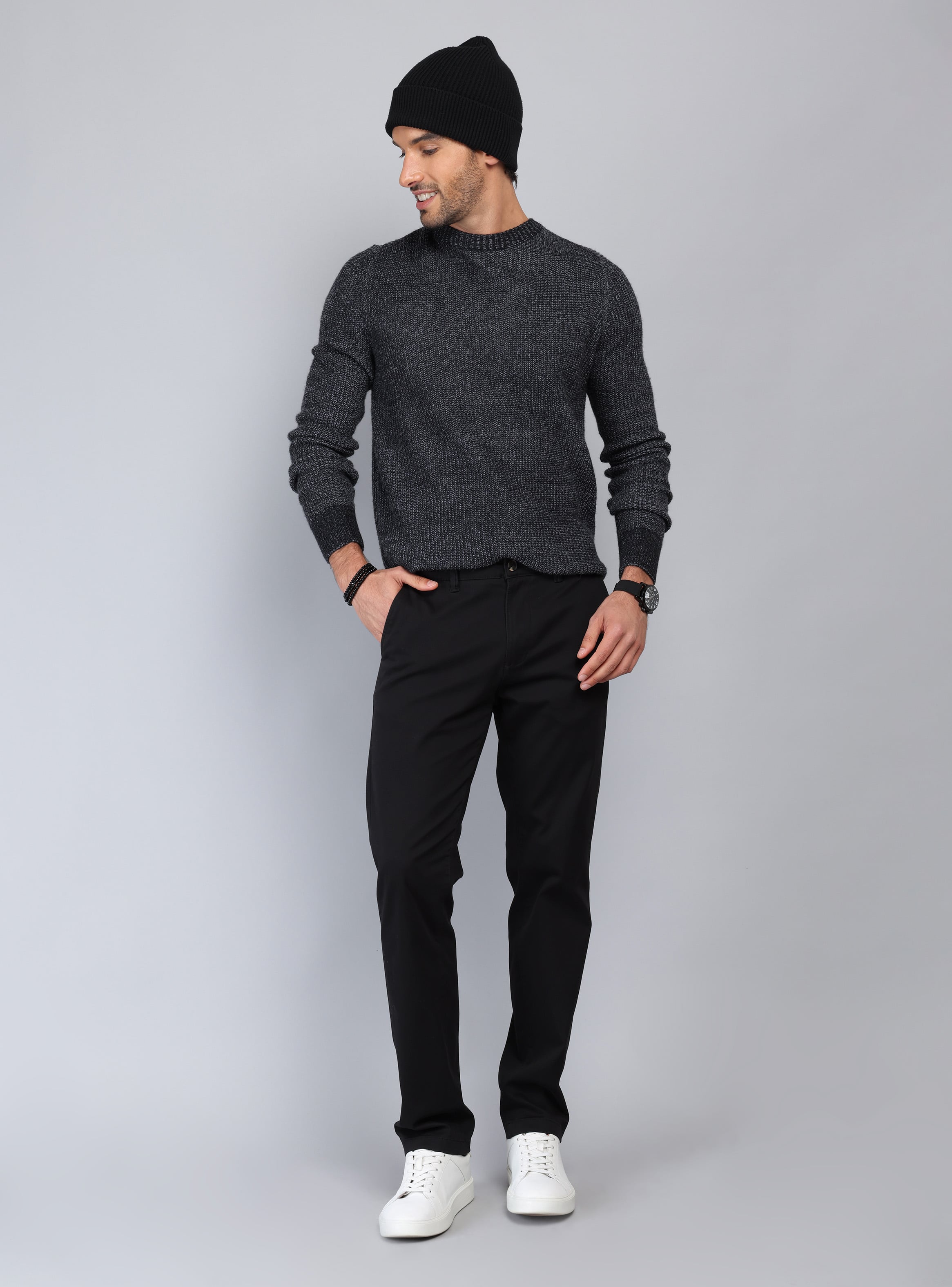 PANTALON CHINO SPANDEX REGULAR FIT NEGRO PIERO BUTTI - 4
