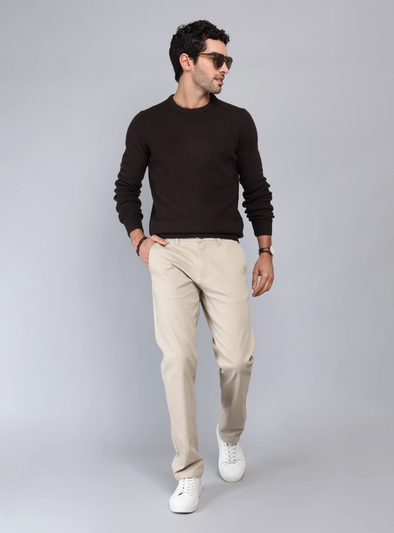 PANTALON CHINO SPANDEX REGULAR FIT BEIGE PIERO BUTTI - 4