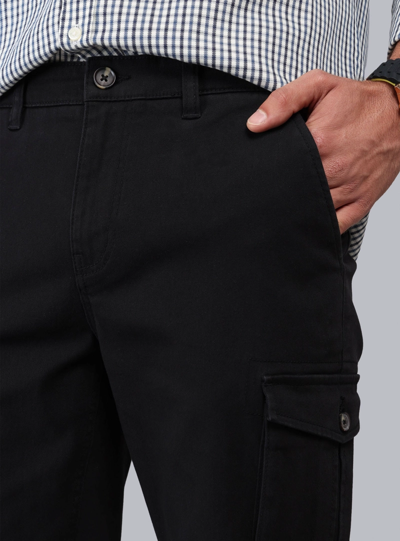 PANTALON CARGO REGULAR FIT NEGRO PIERO BUTTI - 3