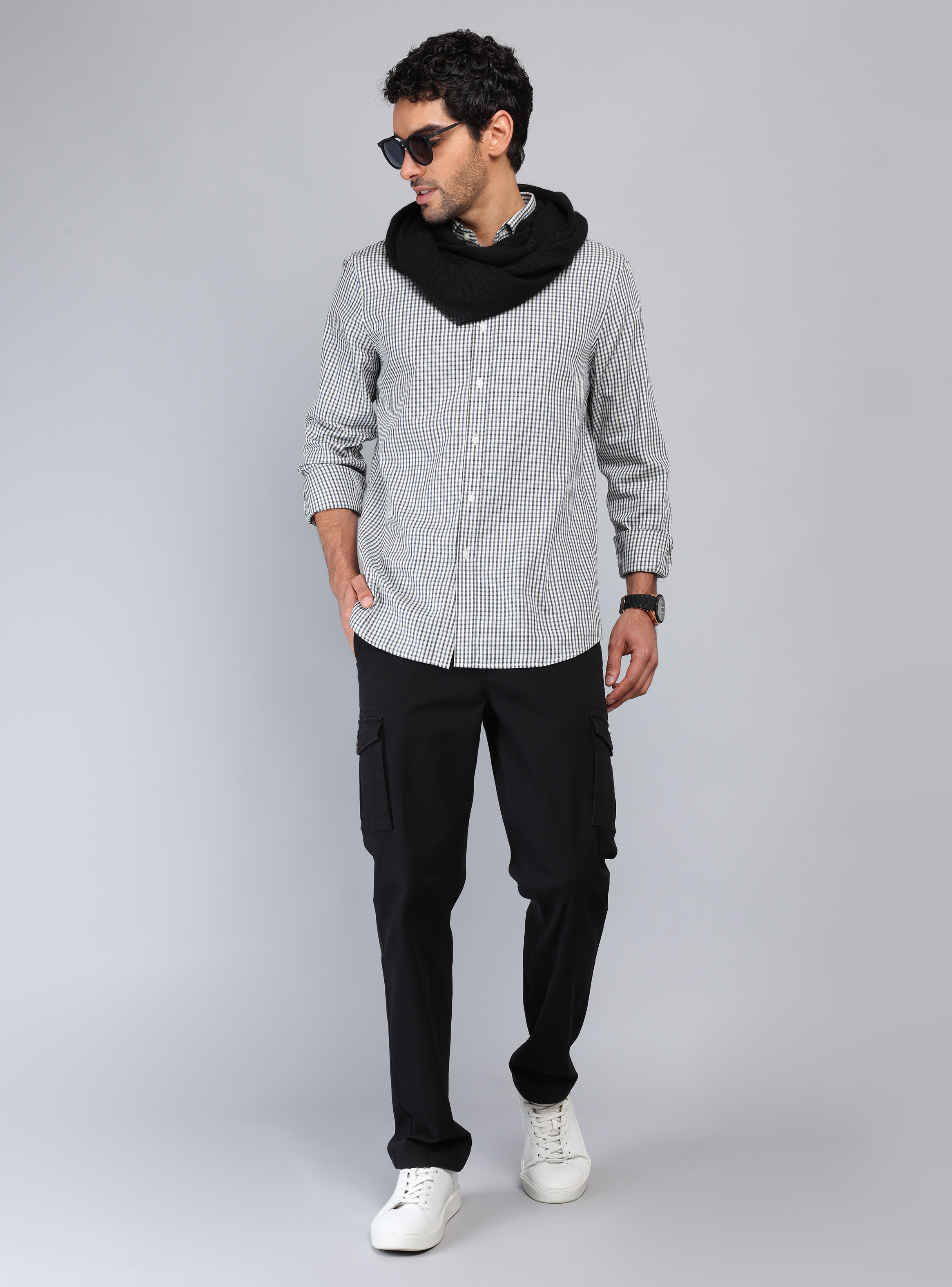 PANTALON CARGO REGULAR FIT NEGRO PIERO BUTTI - 4