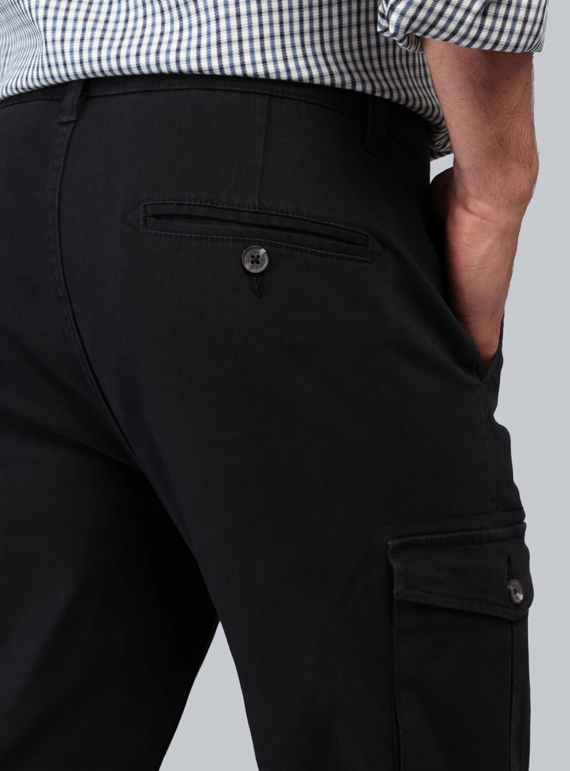 PANTALON CARGO REGULAR FIT NEGRO PIERO BUTTI - 5