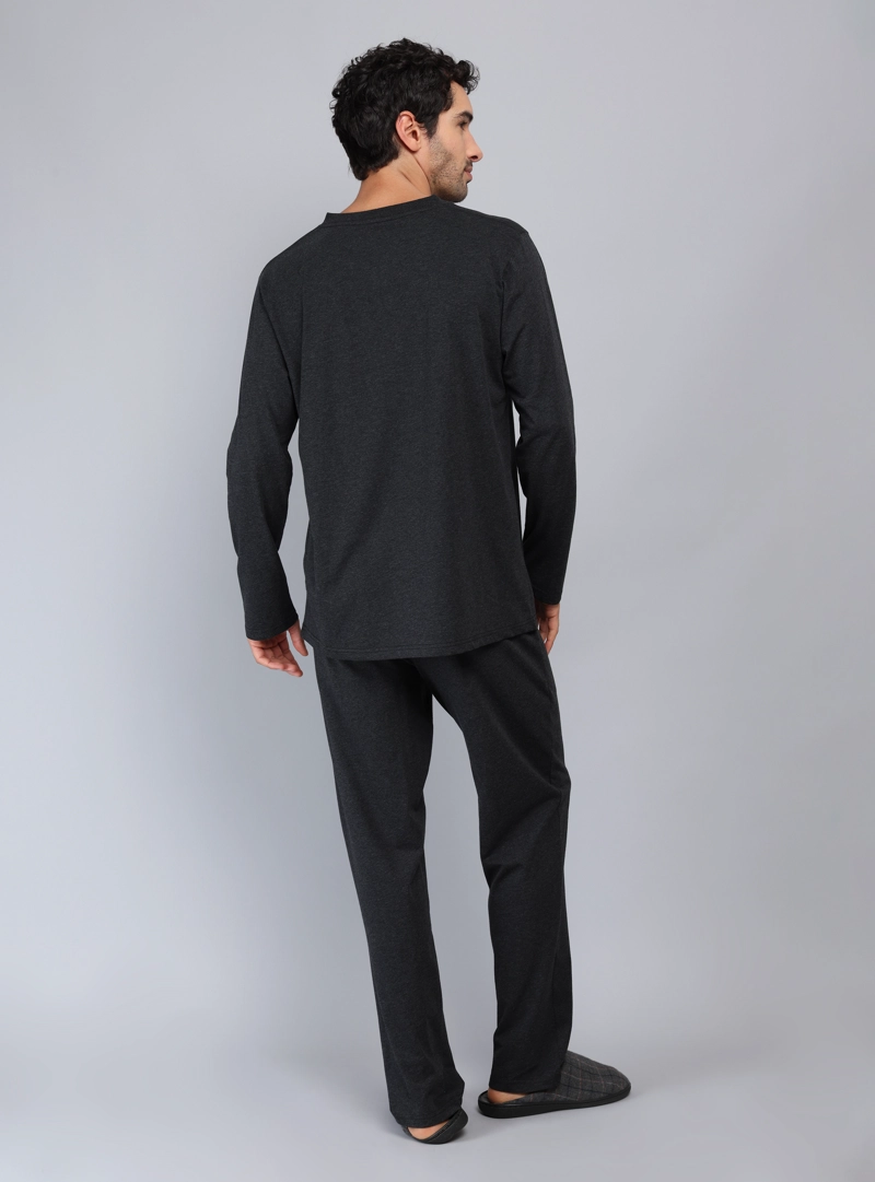 PIJAMA LARGO REGULAR FIT GRIS OSCURO PIERO BUTTI - 2