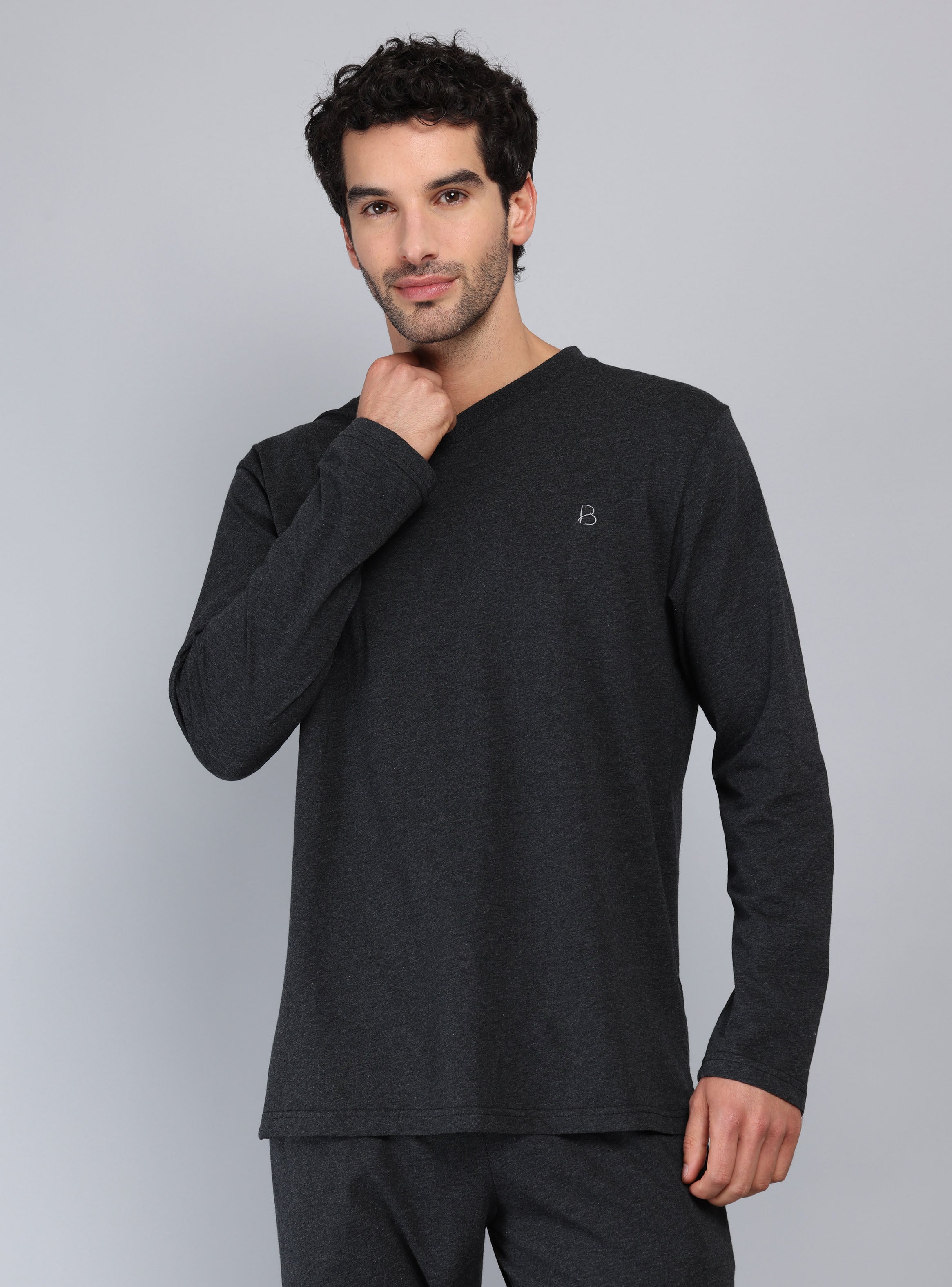 PIJAMA LARGO REGULAR FIT GRIS OSCURO PIERO BUTTI - 3