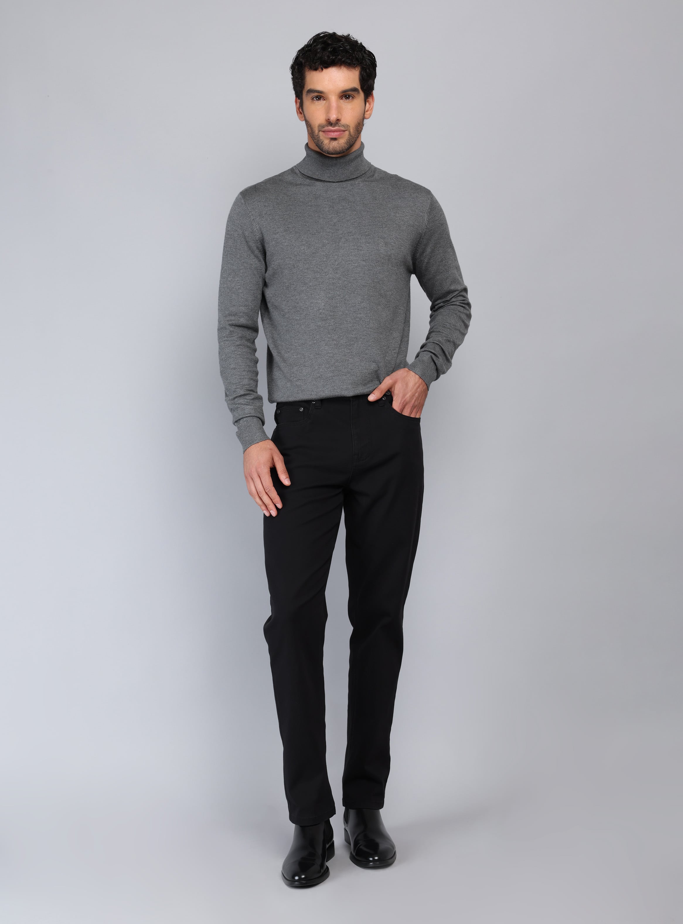 PANTALON 5 POCKET REGULAR FIT NEGRO PIERO BUTTI - 4