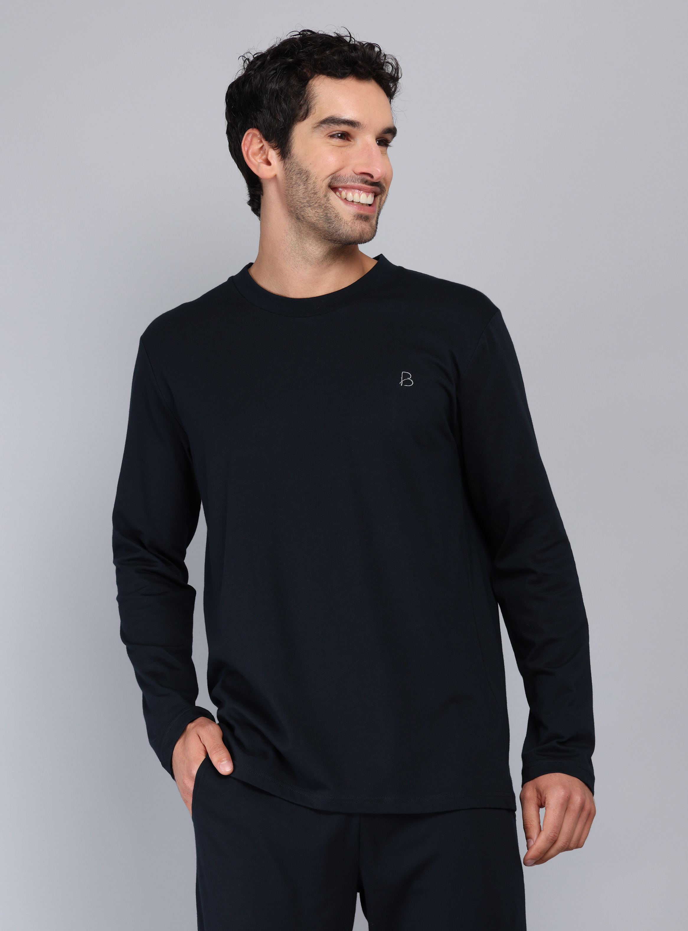 PIJAMA LARGO REGULAR FIT AZUL PIERO BUTTI - 3