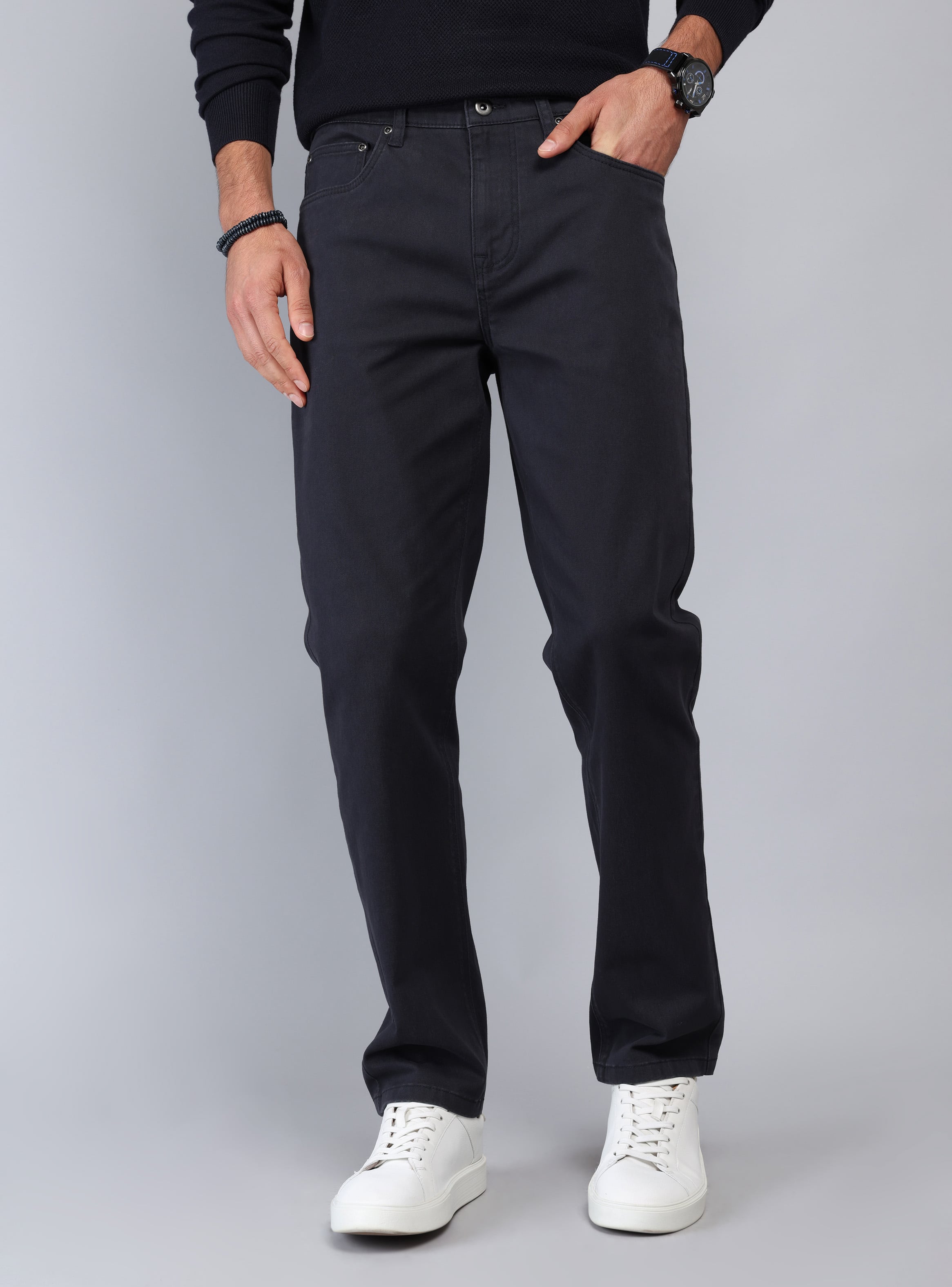 PANTALON 5 POCKET REGULAR FIT AZUL MARINO PIERO BUTTI - 1
