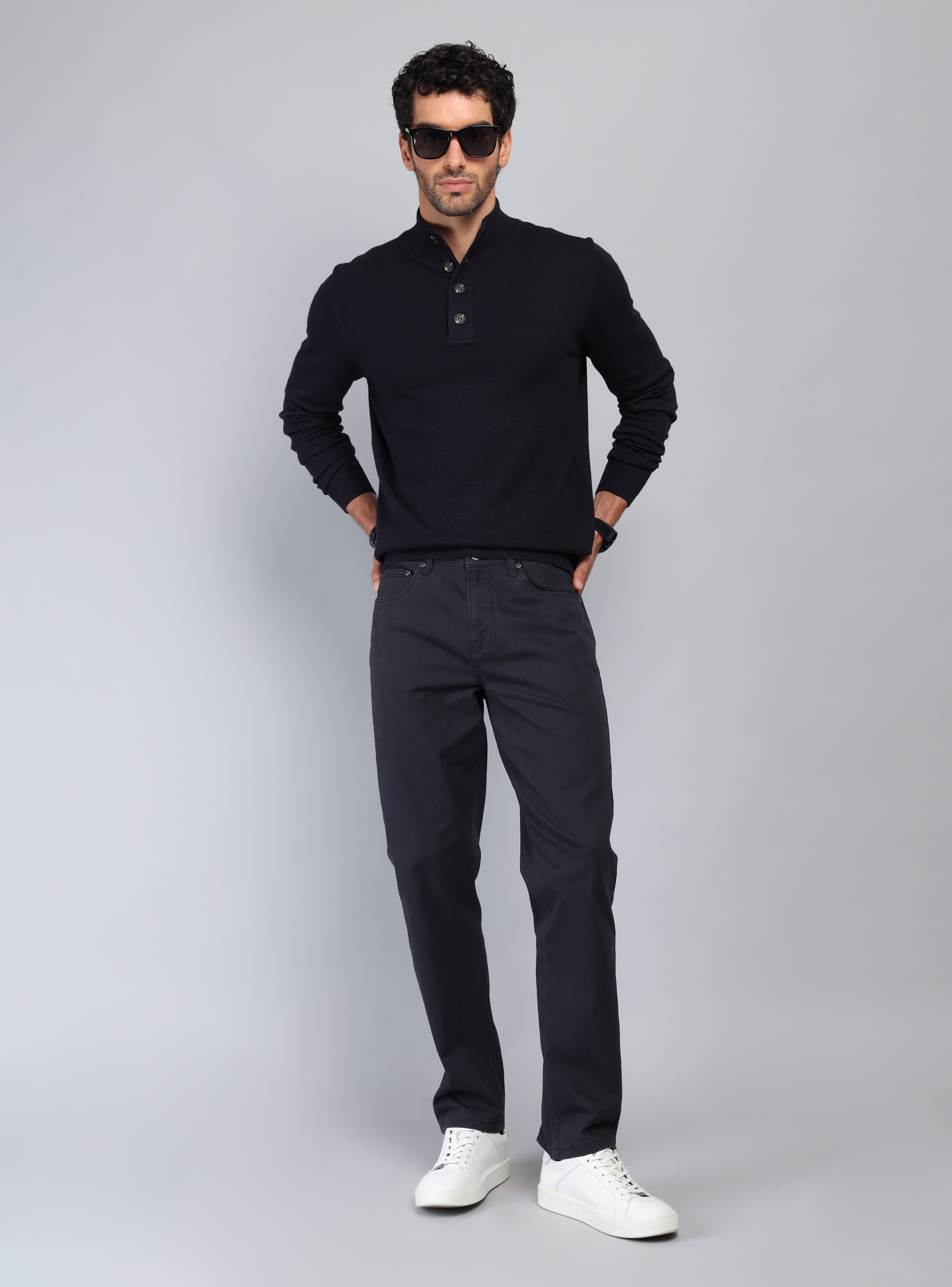PANTALON 5 POCKET REGULAR FIT AZUL MARINO PIERO BUTTI - 4