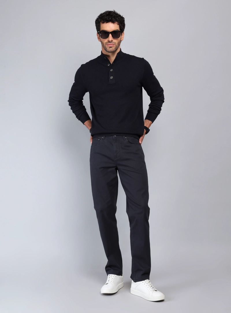 PANTALON 5 POCKET REGULAR FIT AZUL MARINO PIERO BUTTI - 4