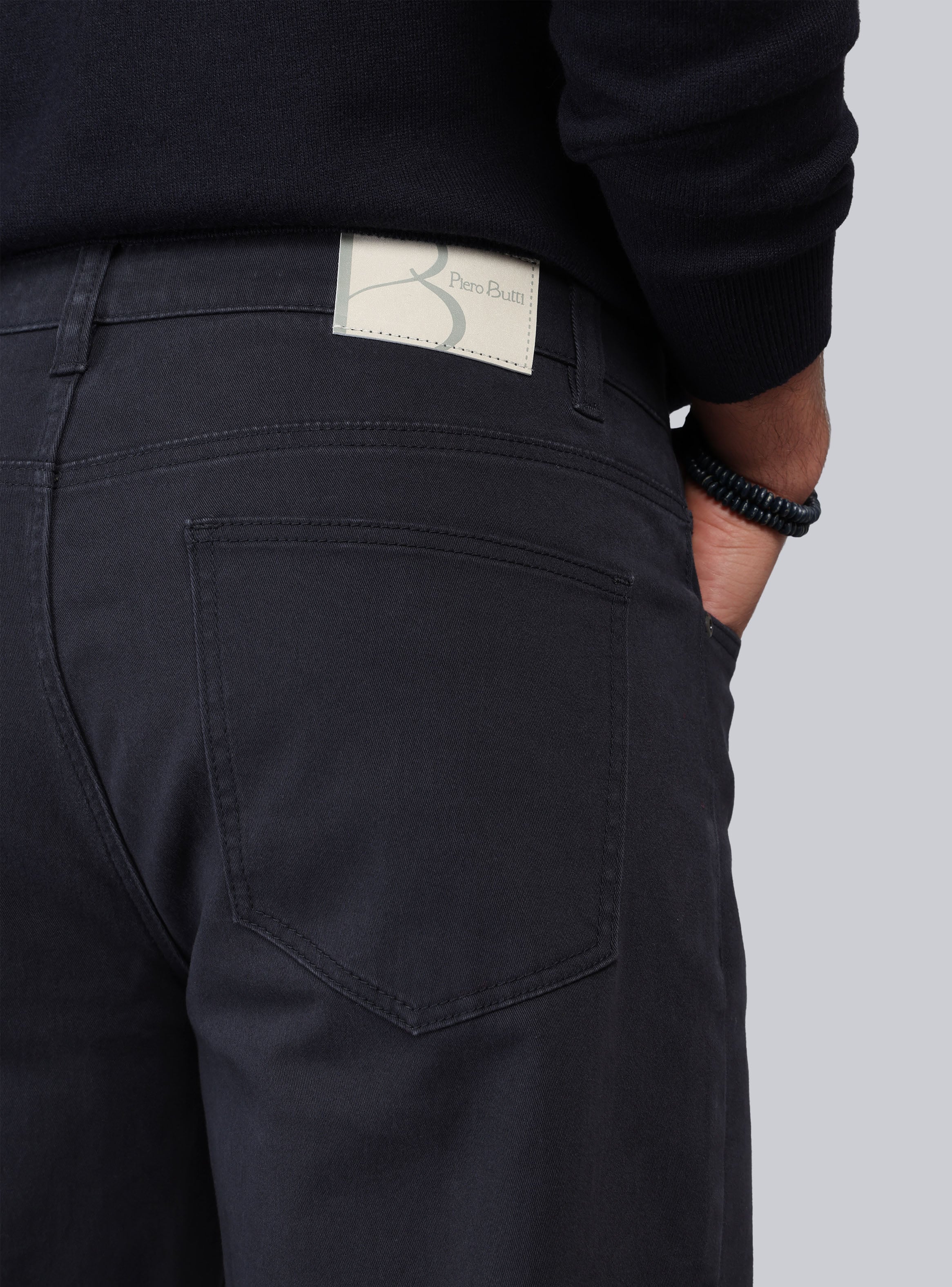 PANTALON 5 POCKET REGULAR FIT AZUL MARINO PIERO BUTTI - 5