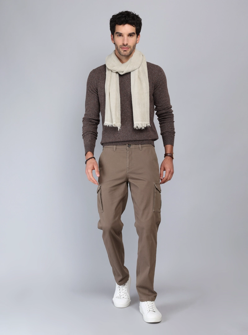 PANTALON CARGO REGULAR FIT CAFE  PIERO BUTTI - 4