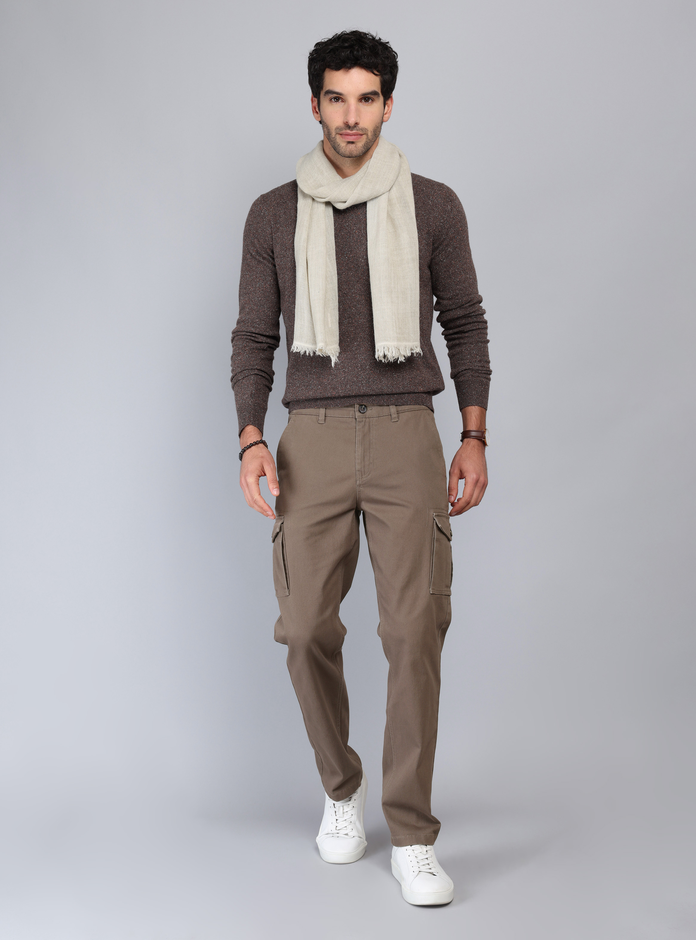 PANTALON CARGO REGULAR FIT CAFE  PIERO BUTTI - 4
