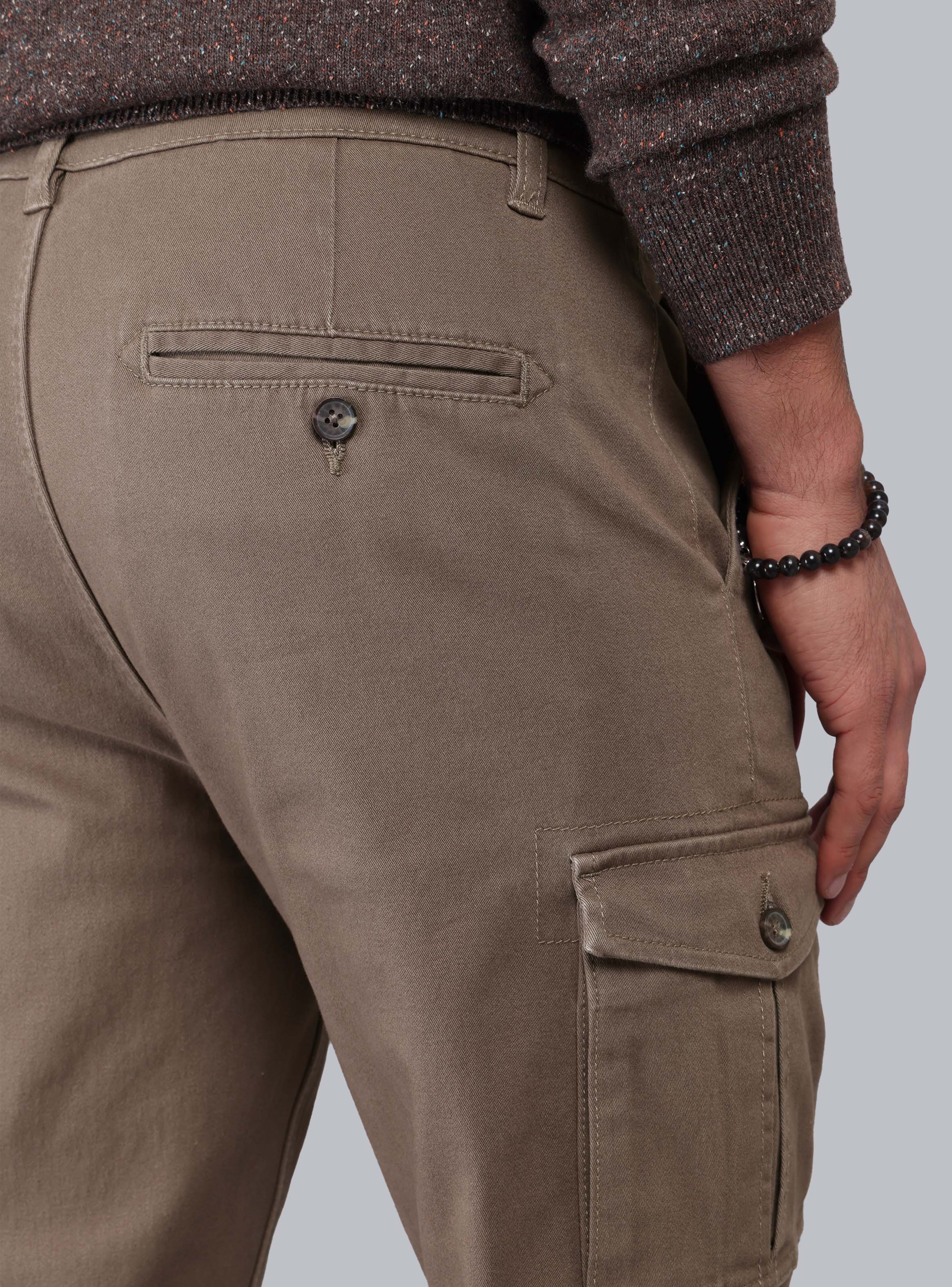 PANTALON CARGO REGULAR FIT CAFE  PIERO BUTTI - 5
