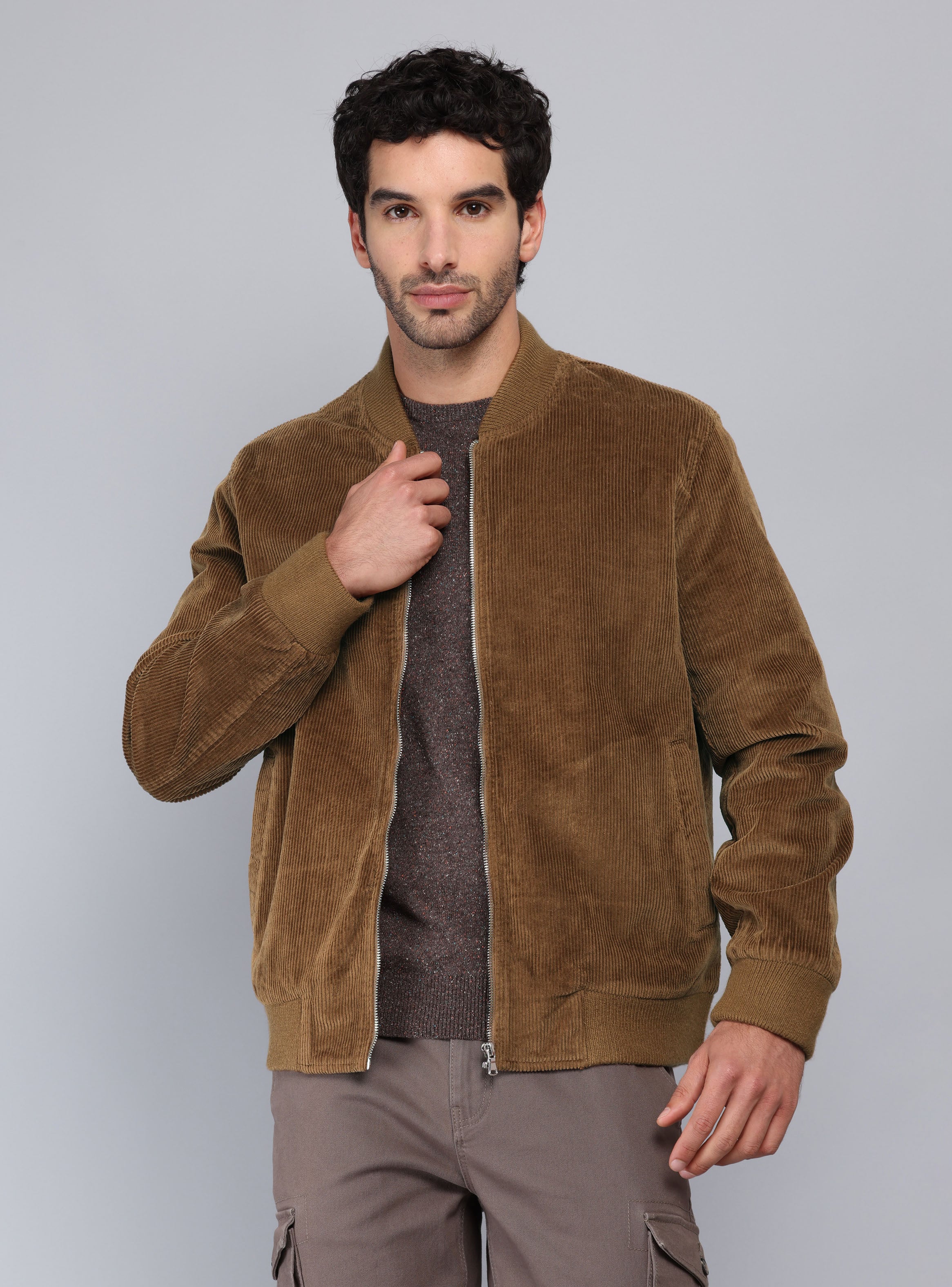 CHAQUETA BOMBER COTELE  REGULAR FIT CAFE  PIERO BUTTI - 1