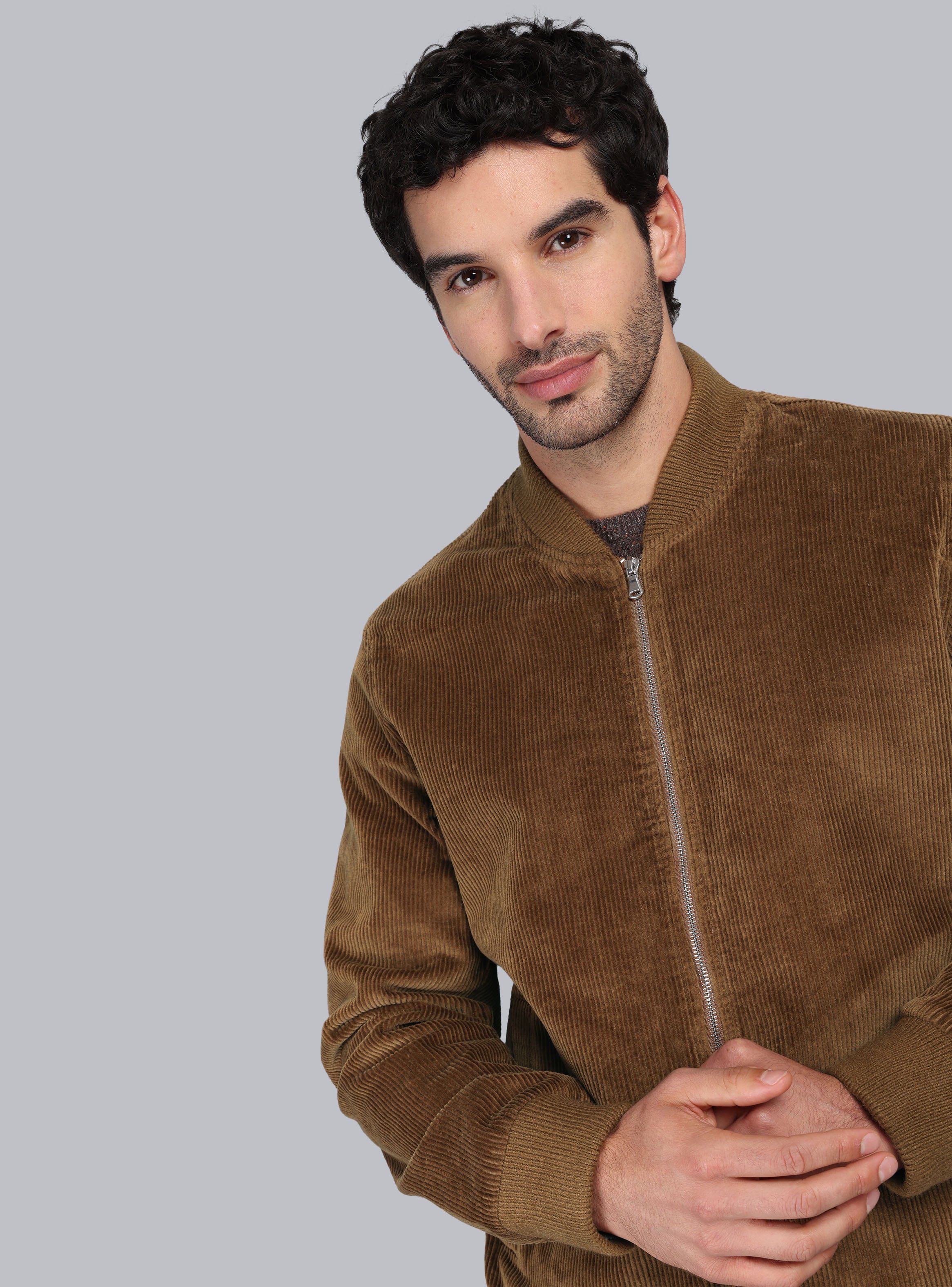 CHAQUETA BOMBER COTELE  REGULAR FIT CAFE  PIERO BUTTI - 3