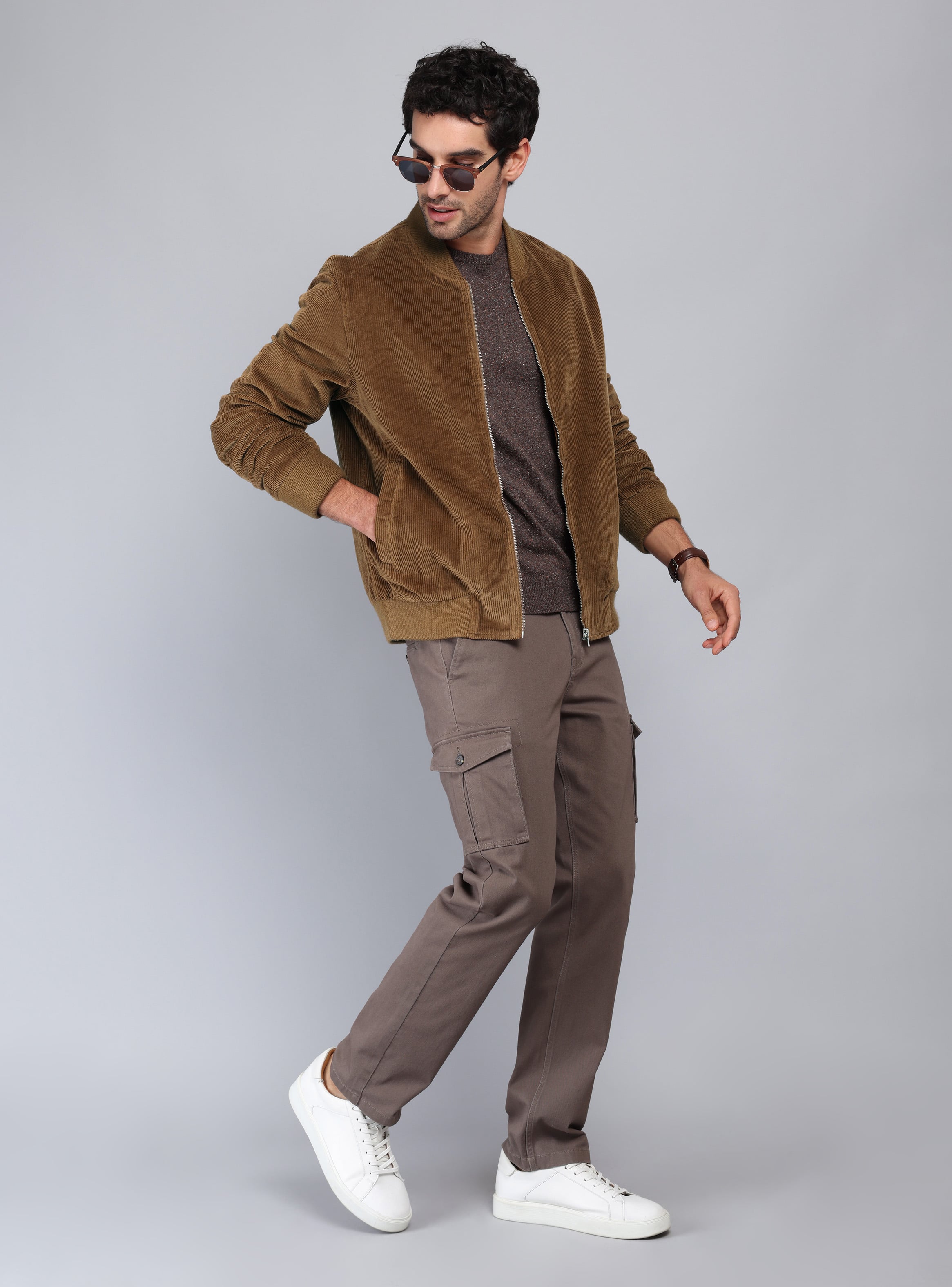 CHAQUETA BOMBER COTELE  REGULAR FIT CAFE  PIERO BUTTI - 4