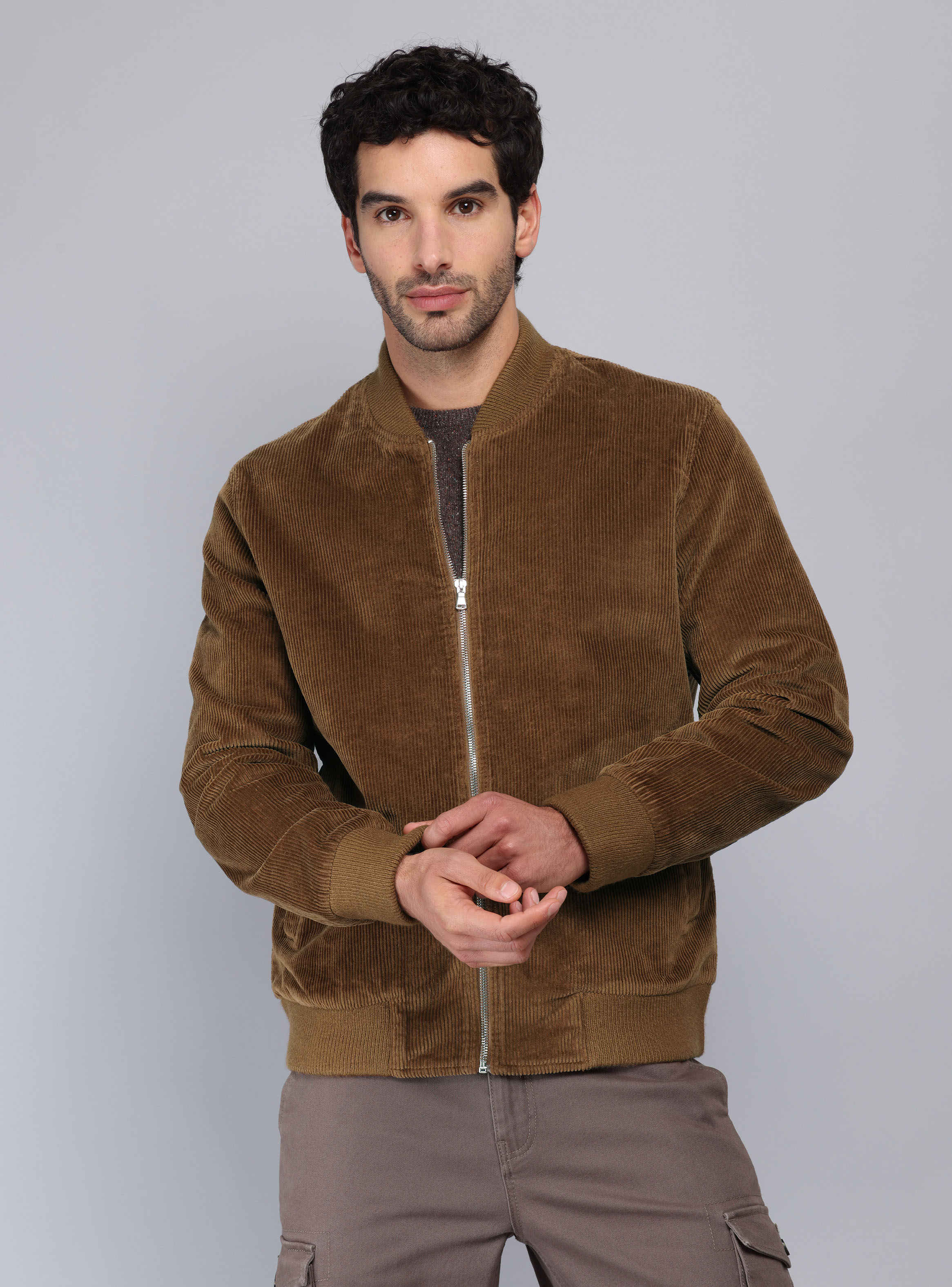 CHAQUETA BOMBER COTELE  REGULAR FIT CAFE  PIERO BUTTI - 6