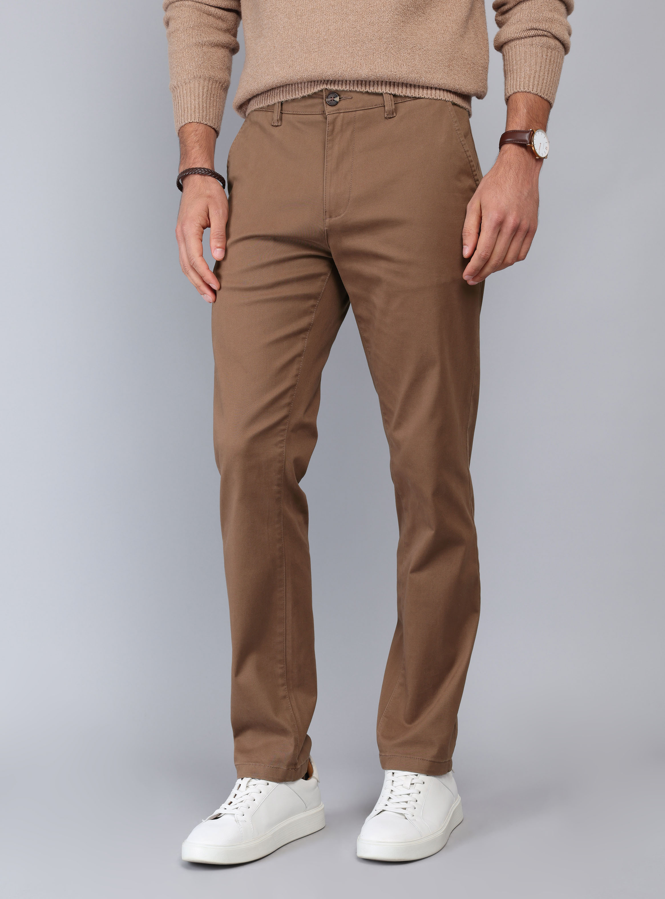 PANTALON CHINO SPANDEX REGULAR FIT CAFE  PIERO BUTTI - 1