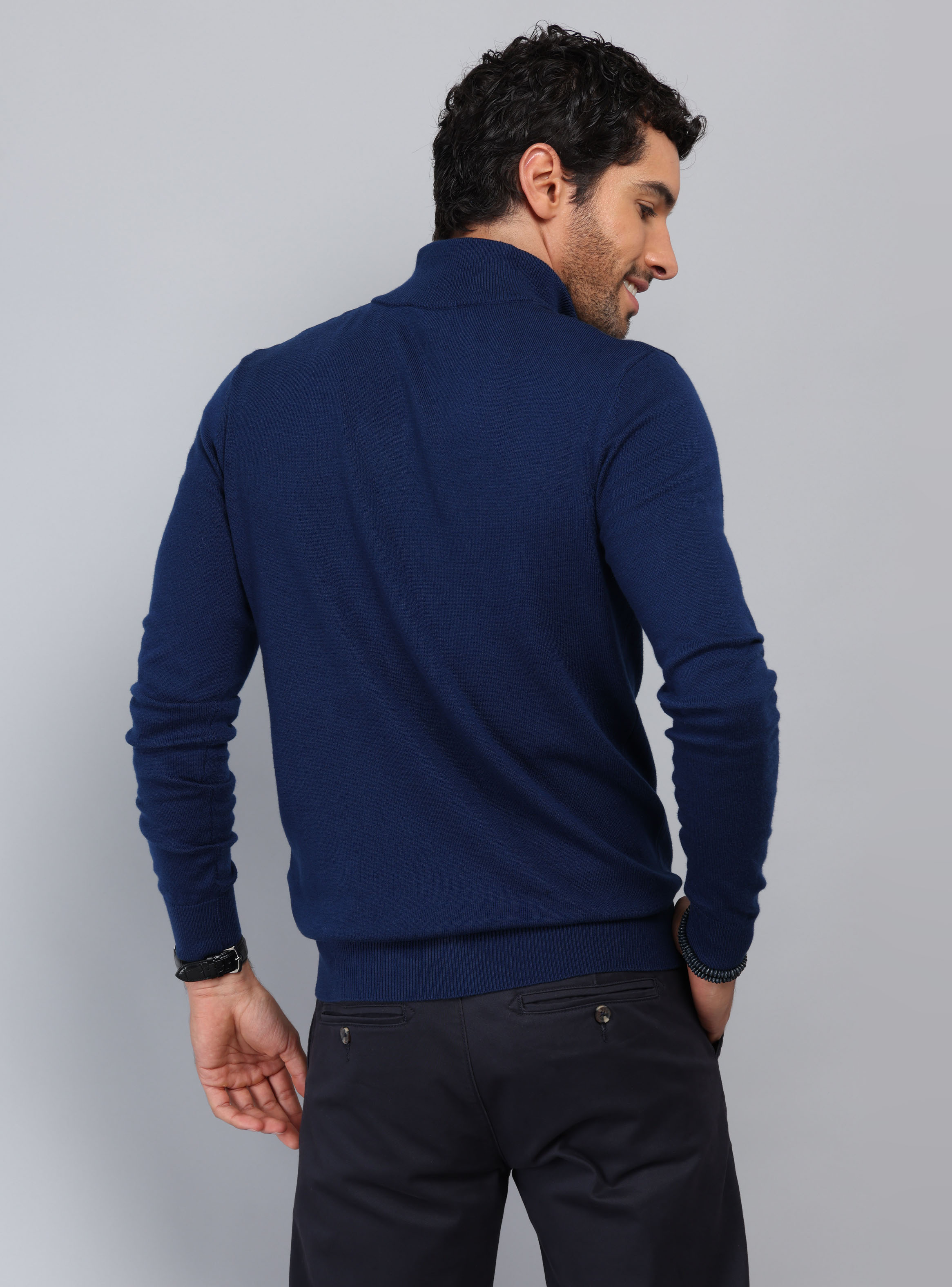 SWEATER CUELLO ALTO REGULAR FIT AZUL PIERO BUTTI - 2