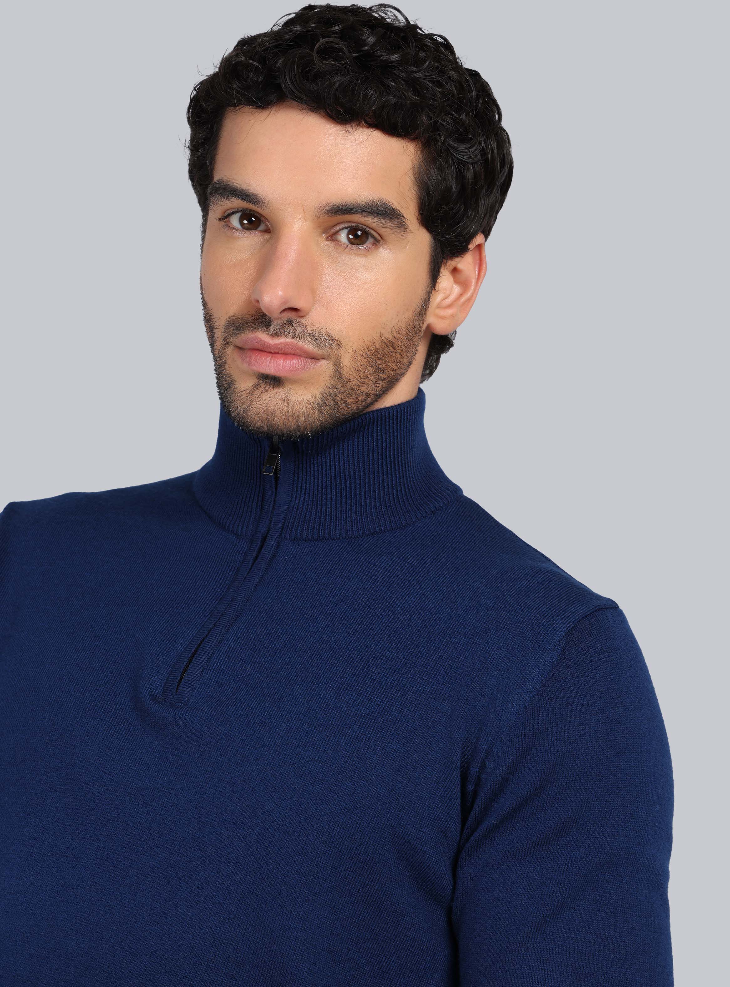 SWEATER CUELLO ALTO REGULAR FIT AZUL PIERO BUTTI - 3