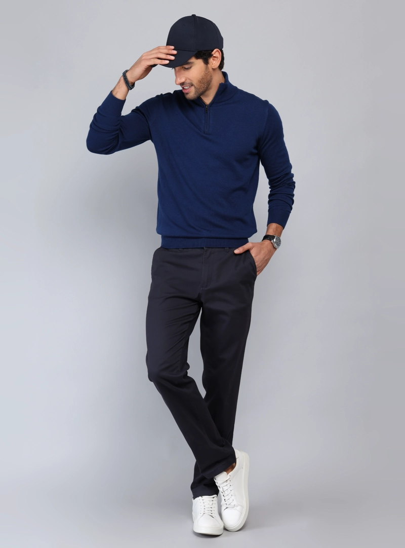 SWEATER CUELLO ALTO REGULAR FIT AZUL PIERO BUTTI - 4
