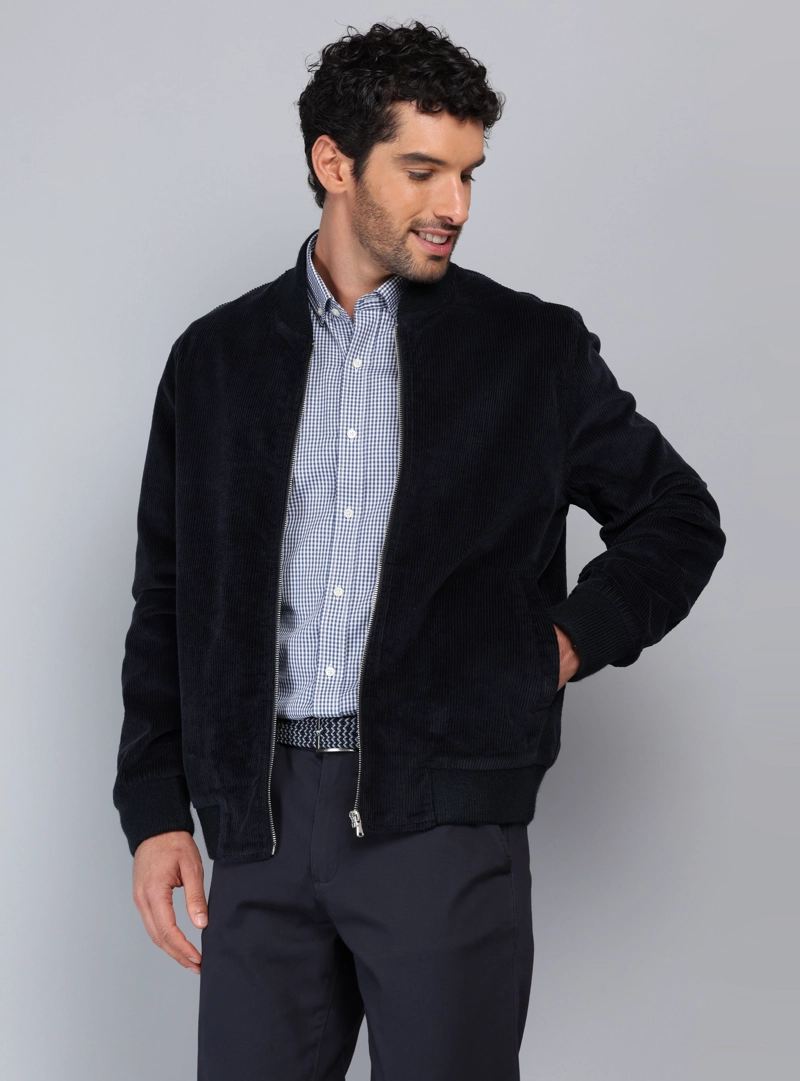 CHAQUETA BOMBER COTELE REGULAR FIT AZUL MARINO PIERO BUTTI - 1