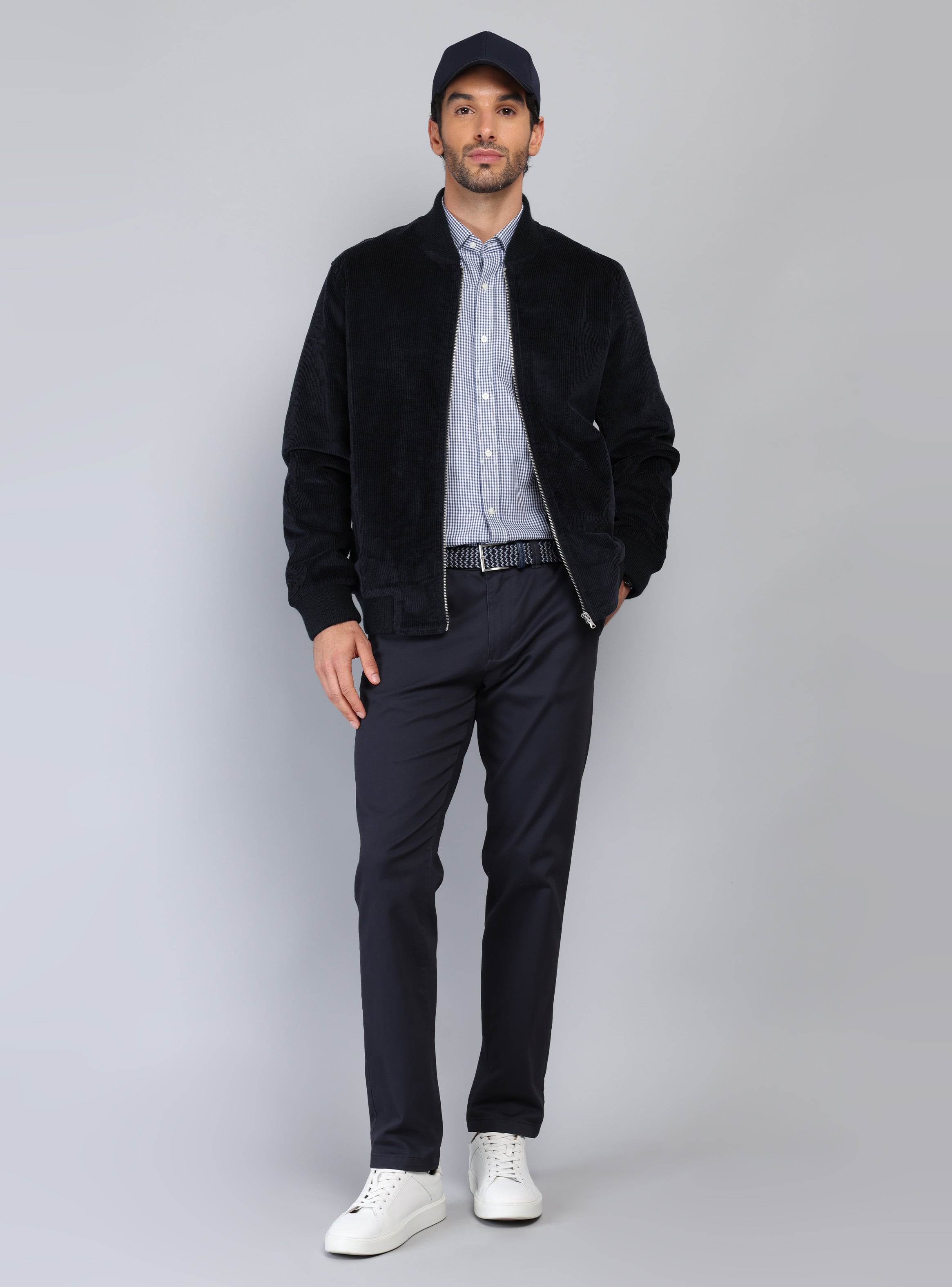 CHAQUETA BOMBER COTELE  REGULAR FIT AZUL MARINO PIERO BUTTI - 4