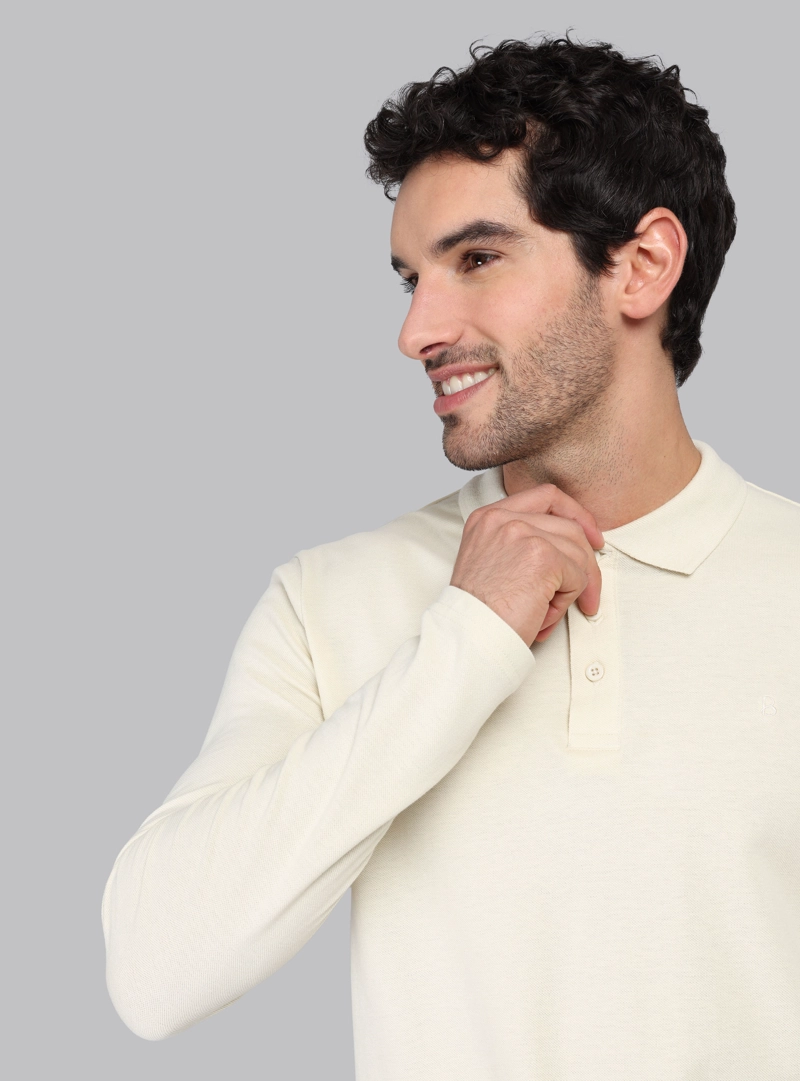 POLERA PIQUE REGULAR FIT BEIGE PIERO BUTTI - 3