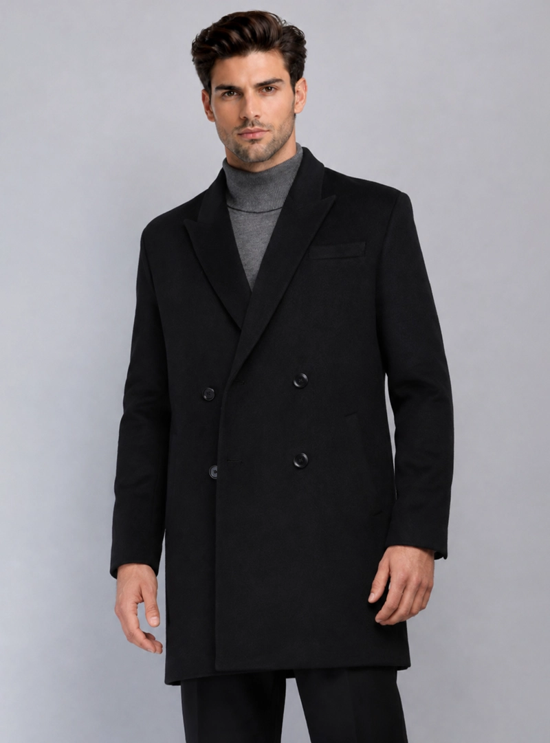 ABRIGO CRUZADO REGULAR FIT NEGRO PIERO BUTTI - 1