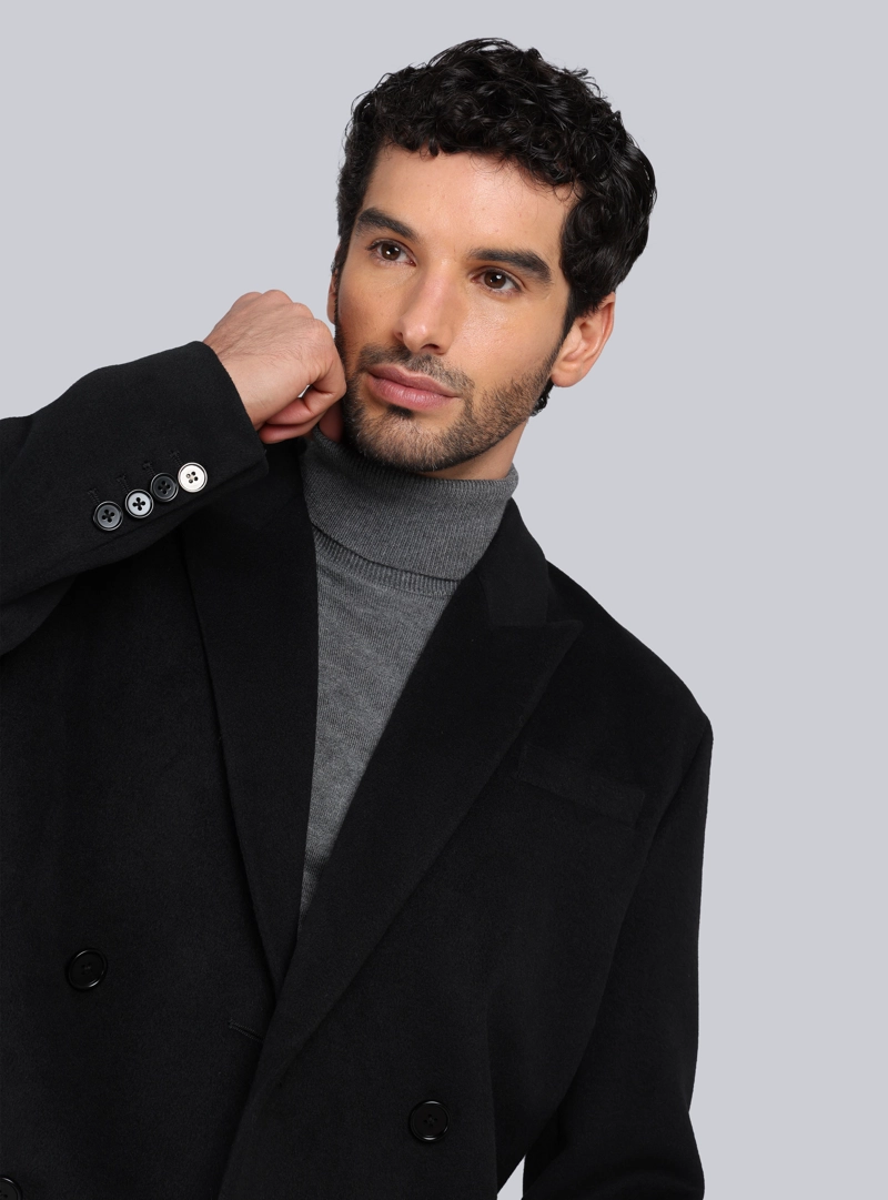ABRIGO CRUZADO REGULAR FIT NEGRO PIERO BUTTI - 3