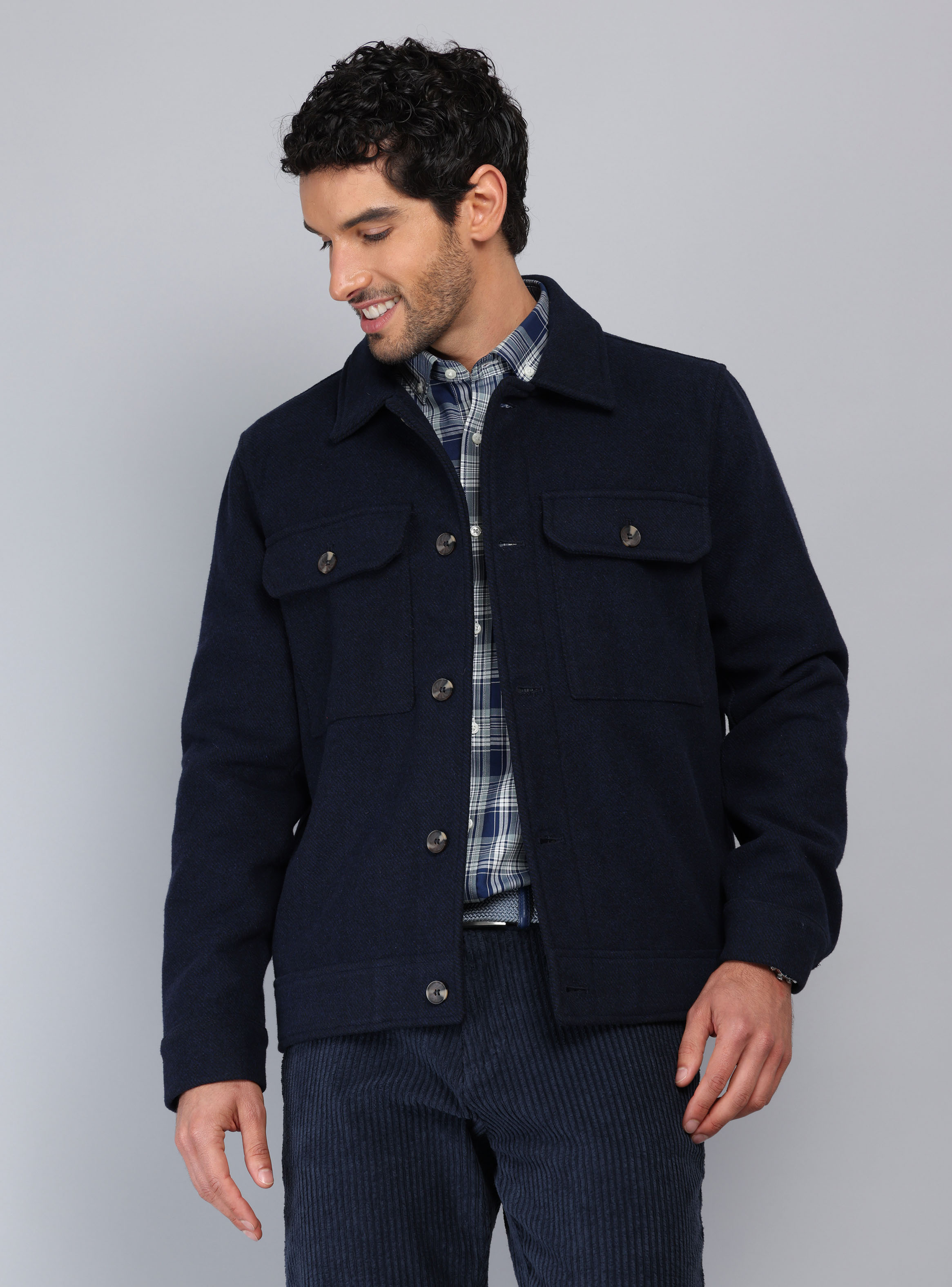 CHAQUETA ABOTONADA REGULAR FIT AZUL MARINO PIERO BUTTI - 1