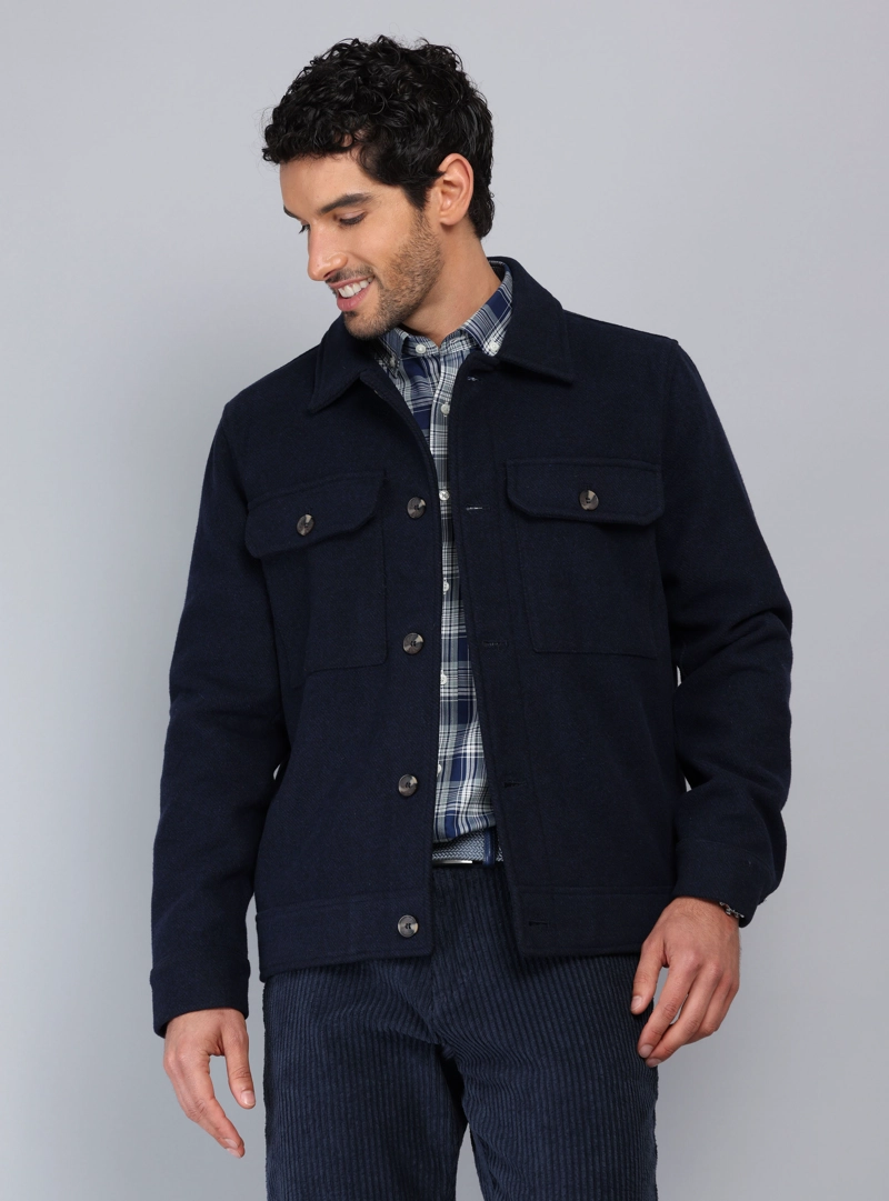 CHAQUETA ABOTONADA REGULAR FIT AZUL MARINO PIERO BUTTI - 1