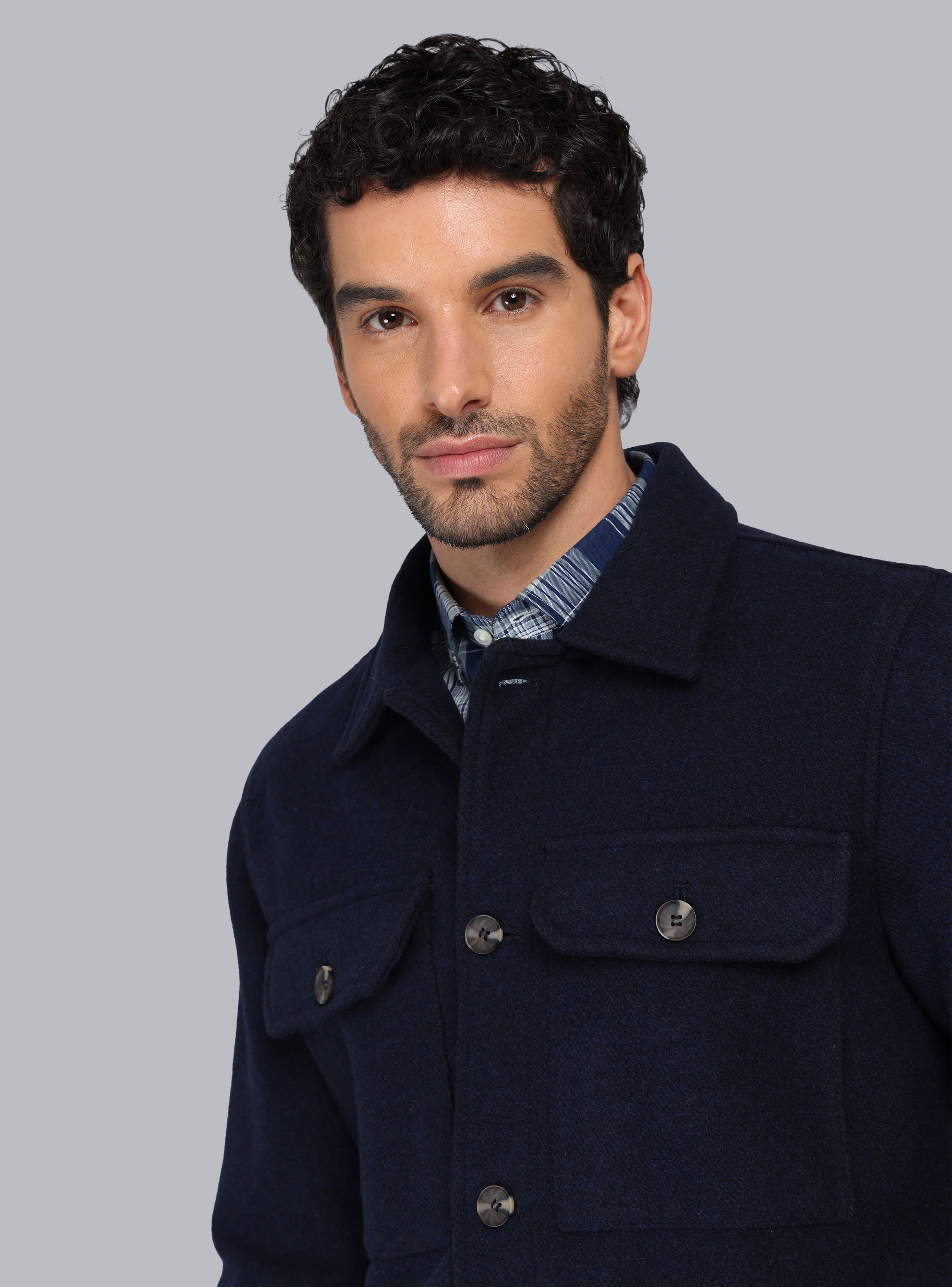 CHAQUETA ABOTONADA REGULAR FIT AZUL MARINO PIERO BUTTI - 3