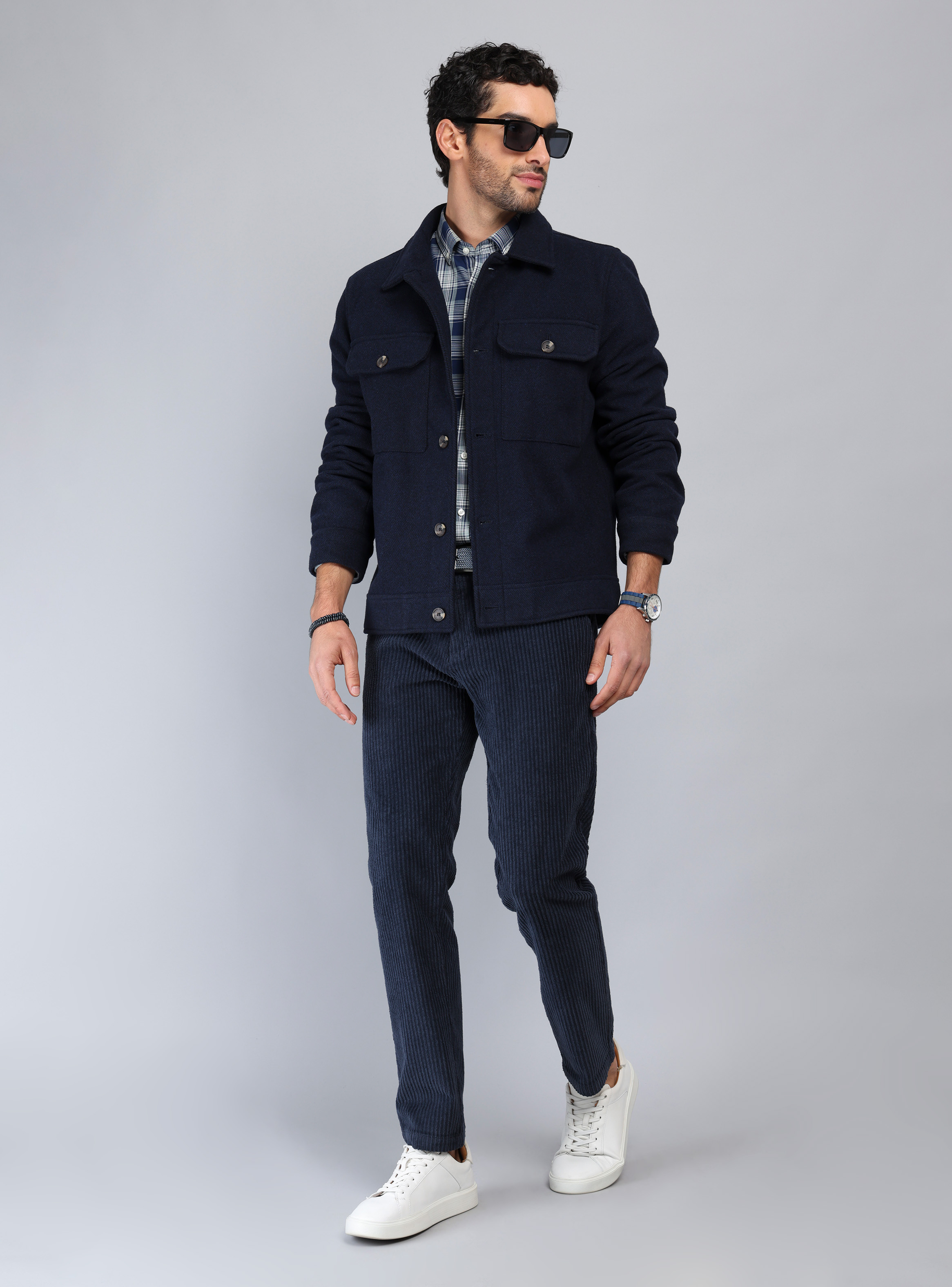 CHAQUETA ABOTONADA REGULAR FIT AZUL MARINO PIERO BUTTI - 4