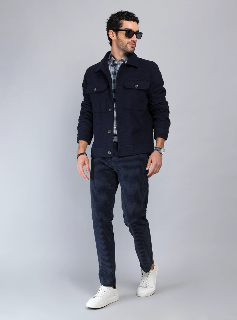 CHAQUETA ABOTONADA REGULAR FIT AZUL MARINO PIERO BUTTI - 4